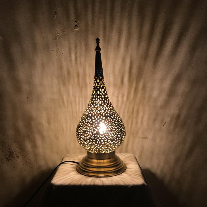 Brass Table Lamp - Handmade Moroccan Lighting