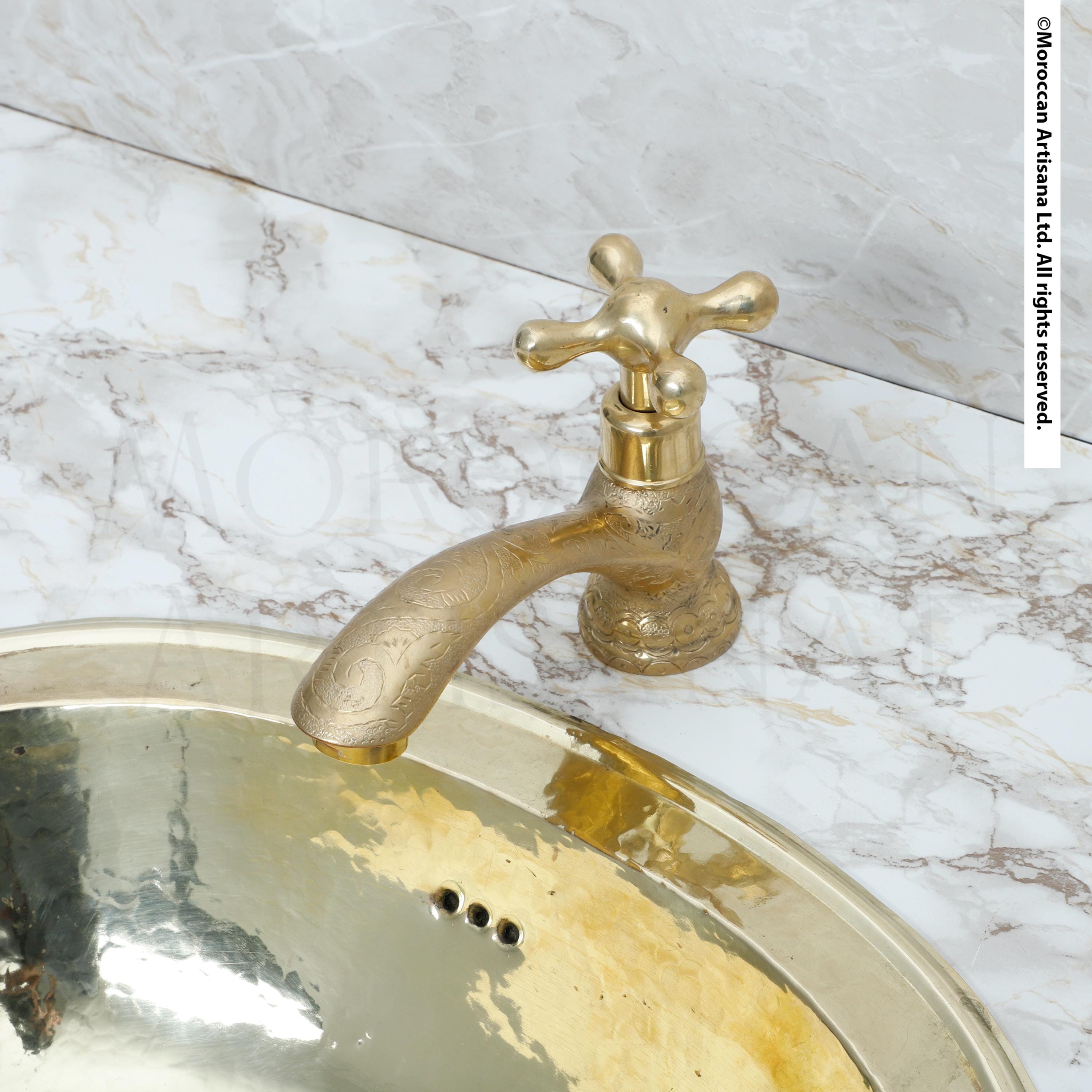 Handcrafted Brass Bathroom Faucet – Moroccan Vintage Tap