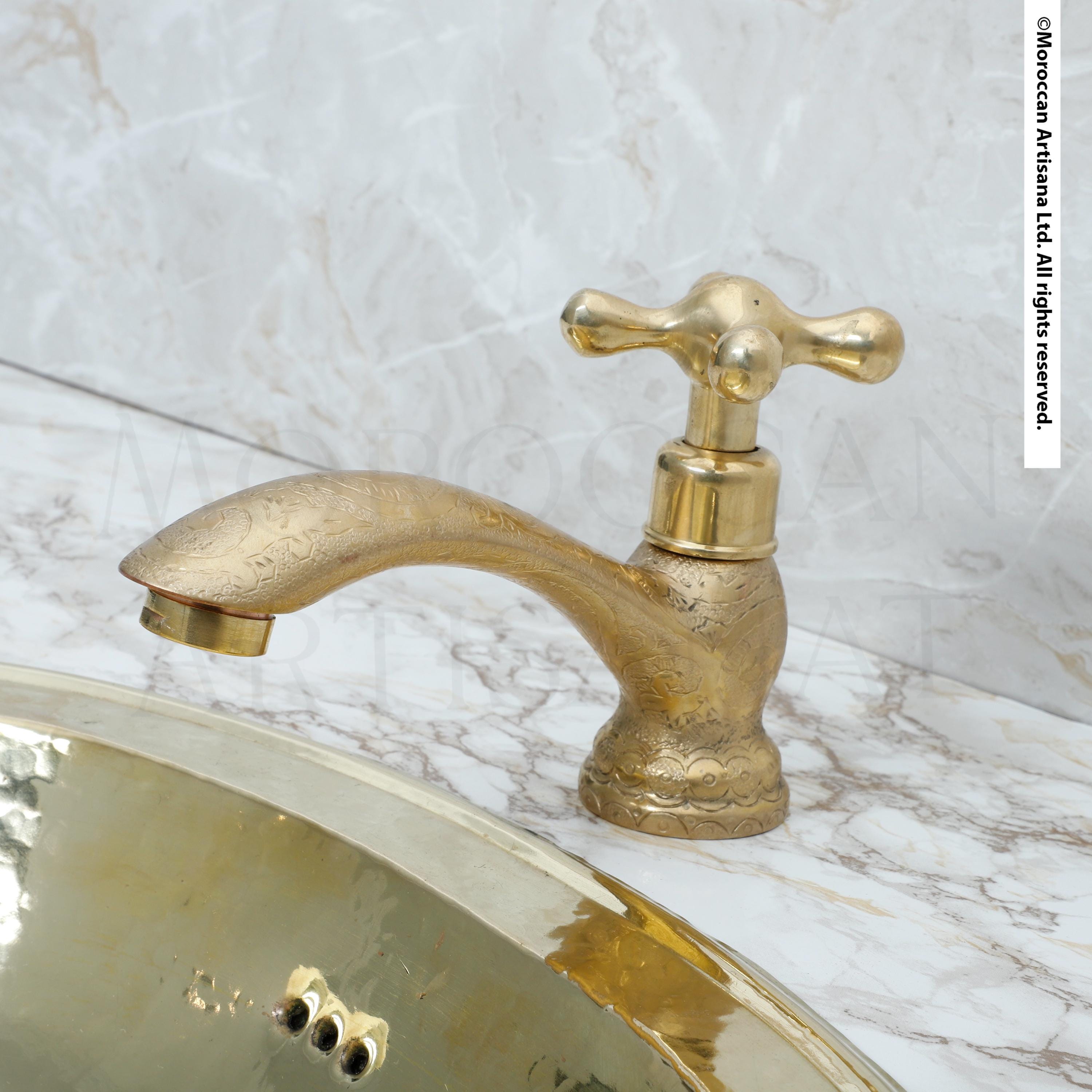 Handcrafted Brass Bathroom Faucet – Moroccan Vintage Tap