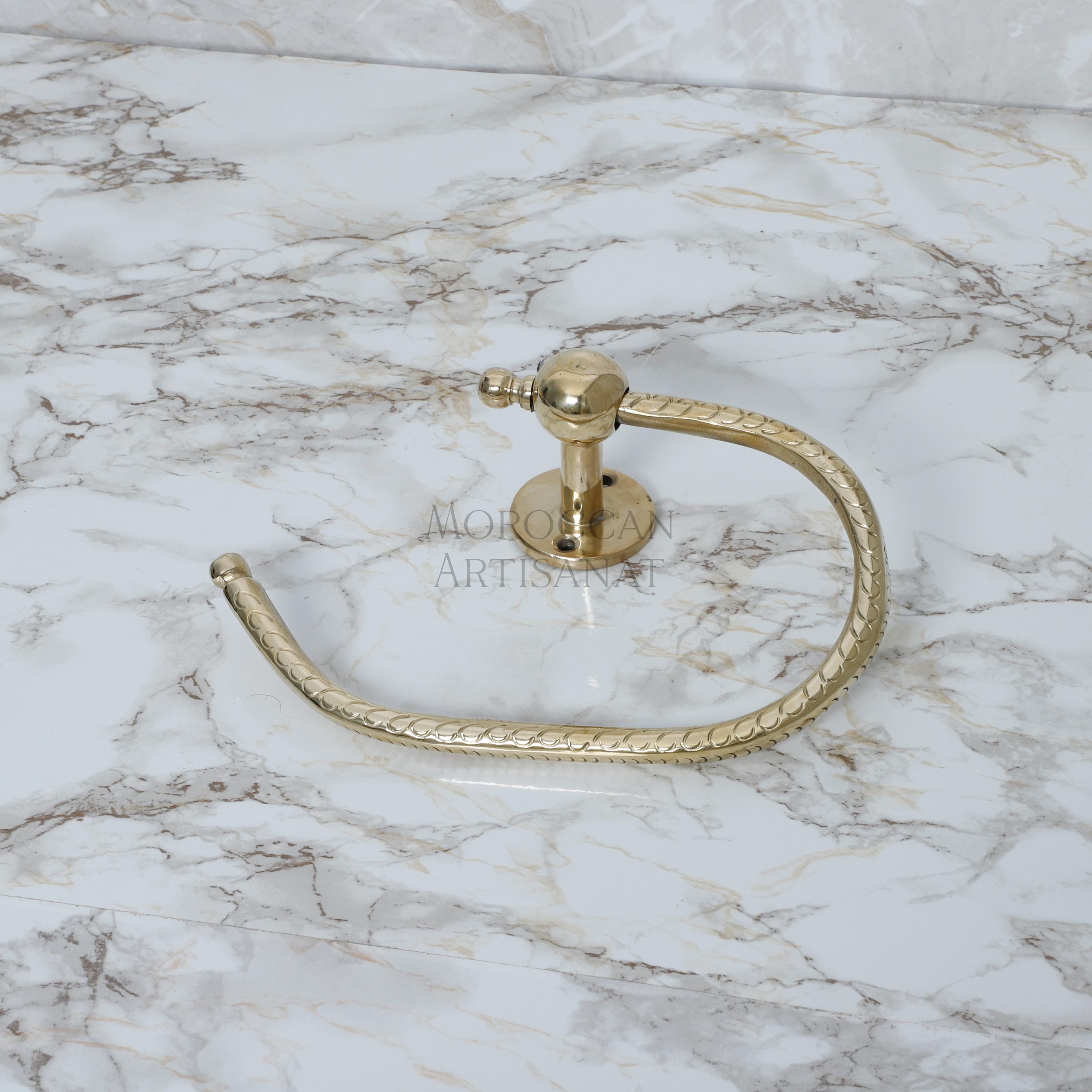 Handcrafted Brass Towel Holder – Moroccan Wall-Mounted Hook