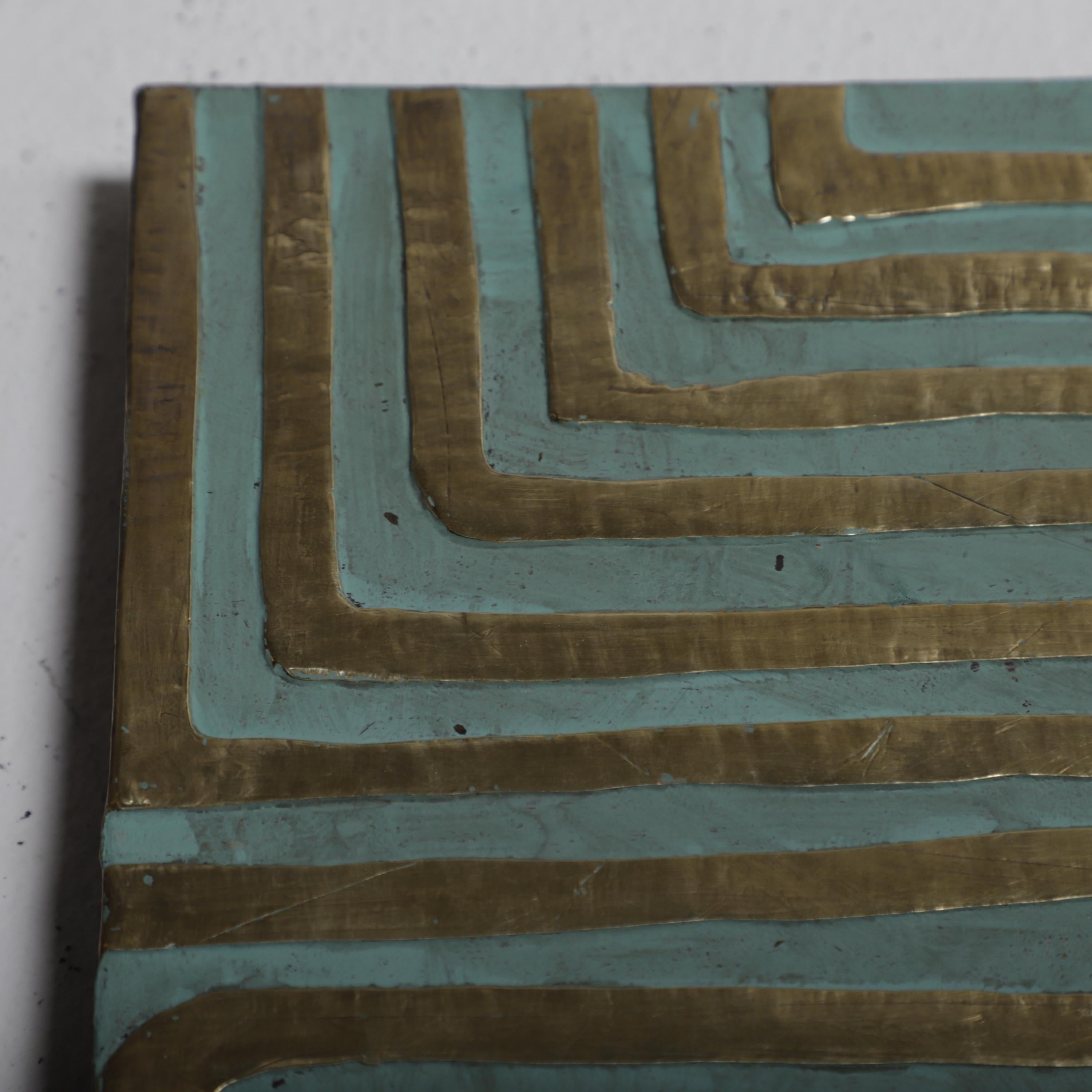 Modern Abstract Brass Wall Art – 56 x 80 cm