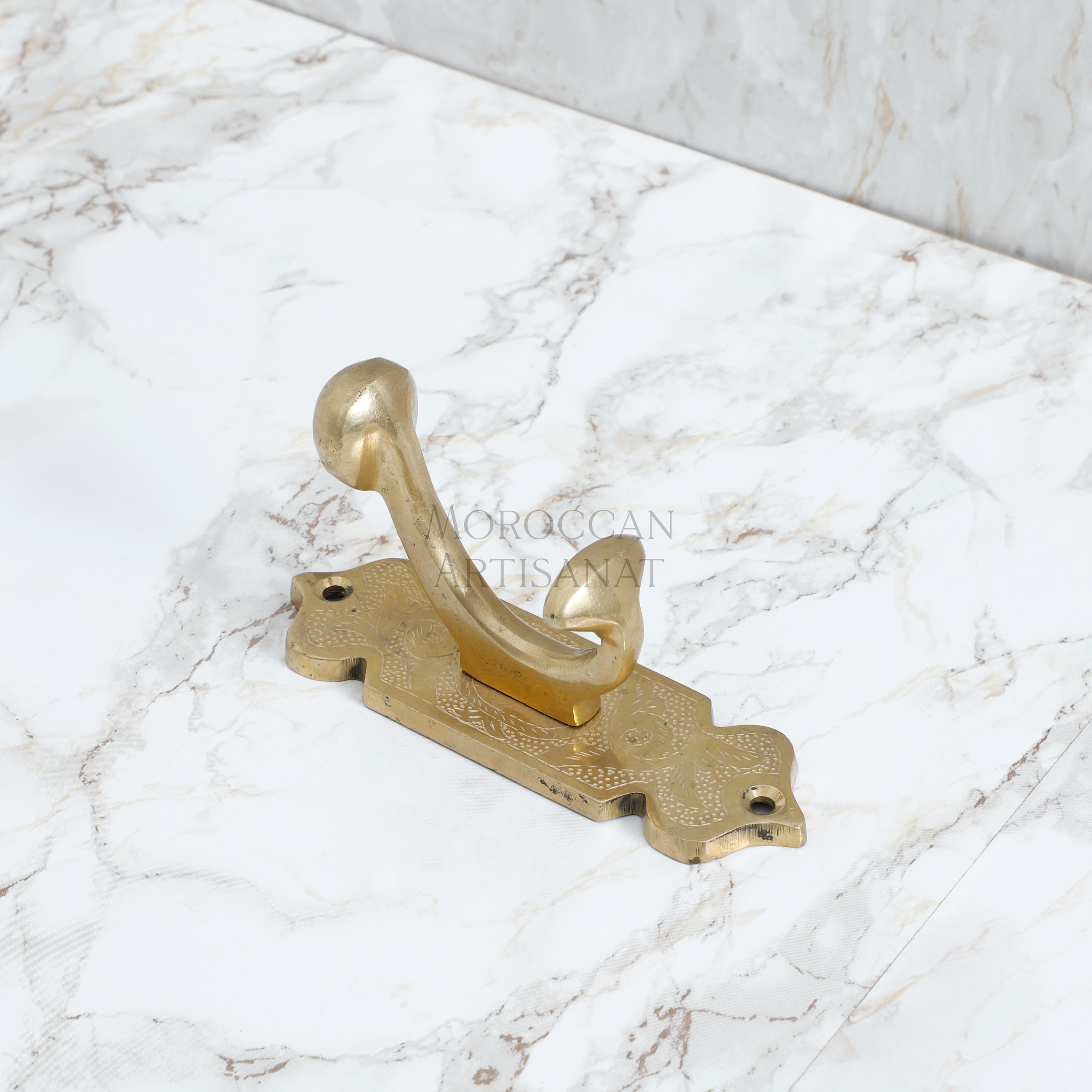 Handmade Brass Coat Hook – Moroccan Wall Hook for Towels, Coats, and Bags