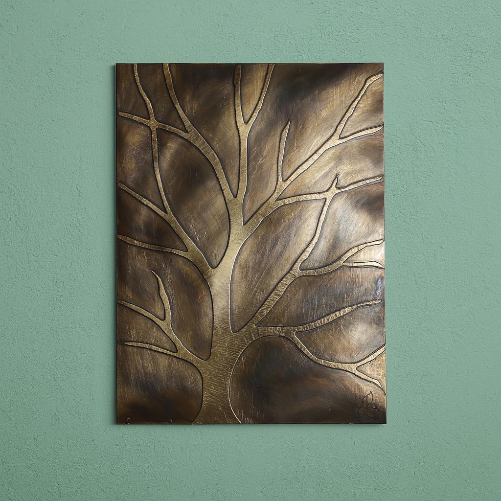 Bronze Tree of Life Brass Wall Art Panel – Handmade Decor