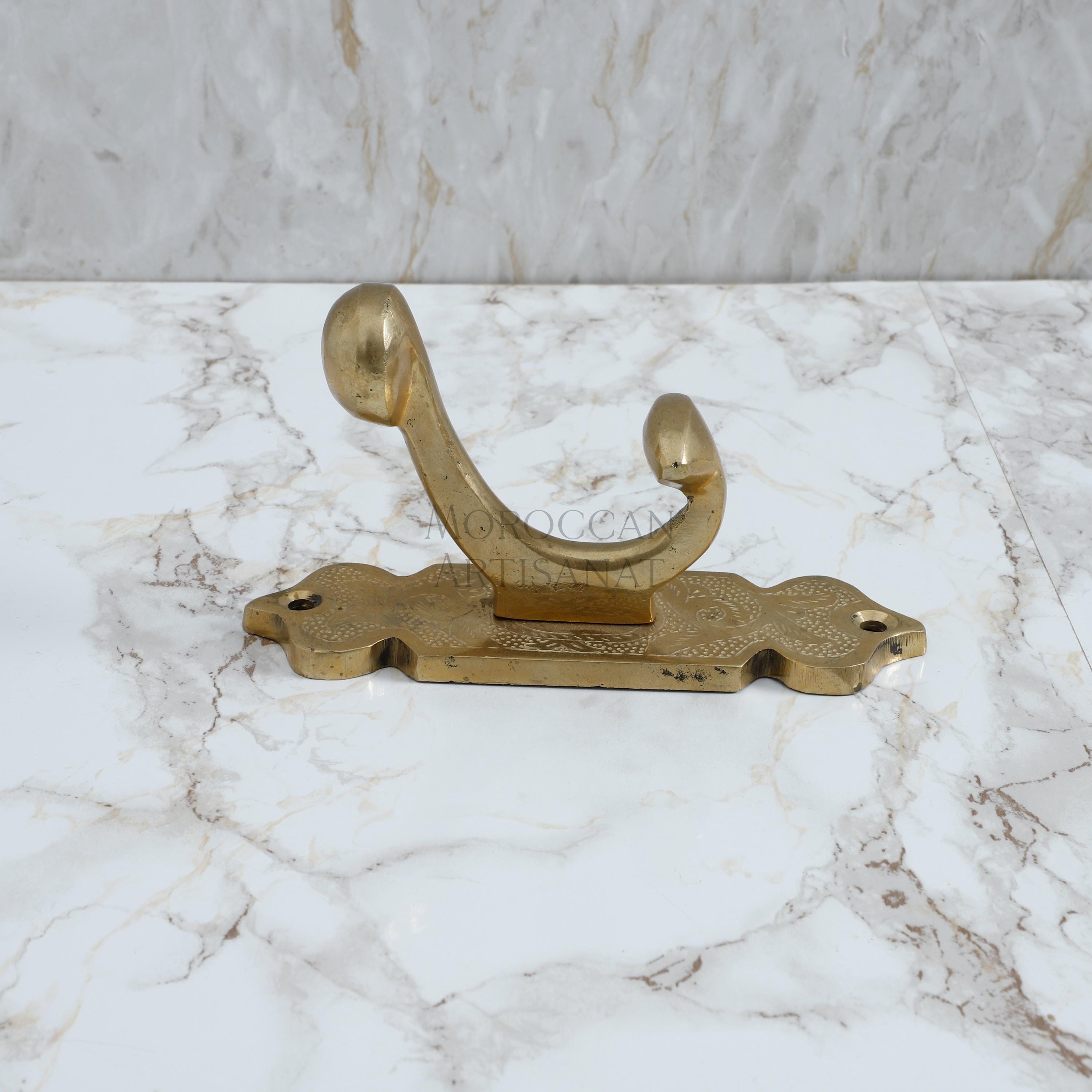 Handmade Brass Coat Hook – Moroccan Wall Hook for Towels, Coats, and Bags