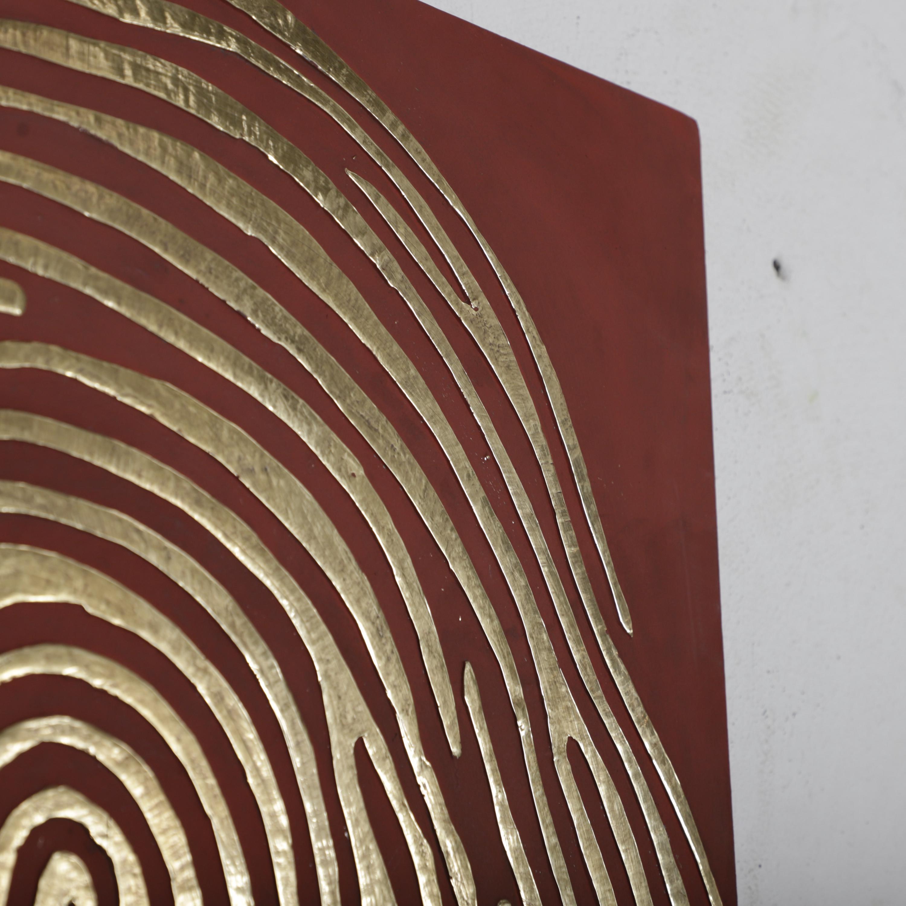 Modern Brass Fingerprint Wall Art – 80 x 56 cm