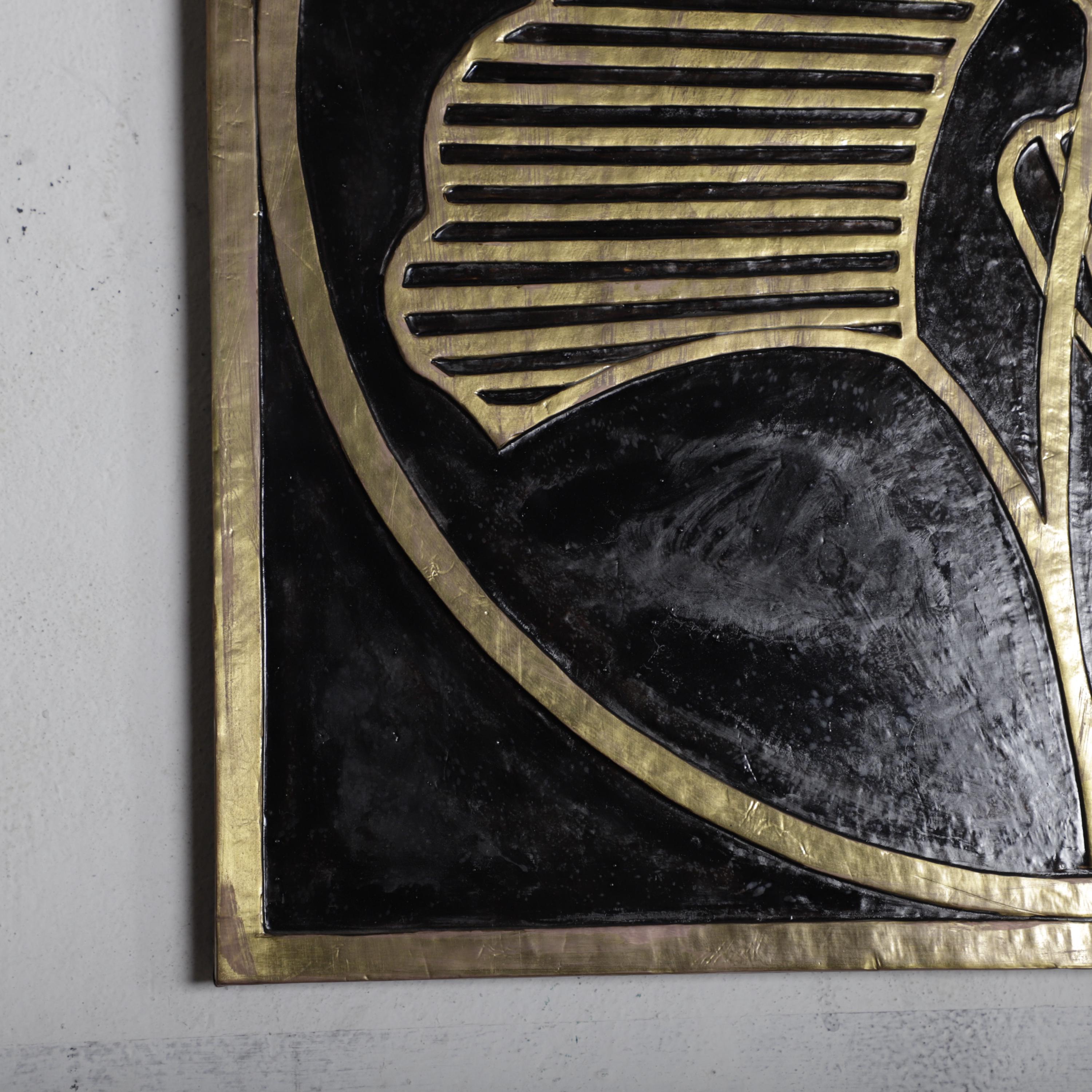 Gold Ginkgo Leaf Wall Art – Handcrafted Botanical Brass Panel