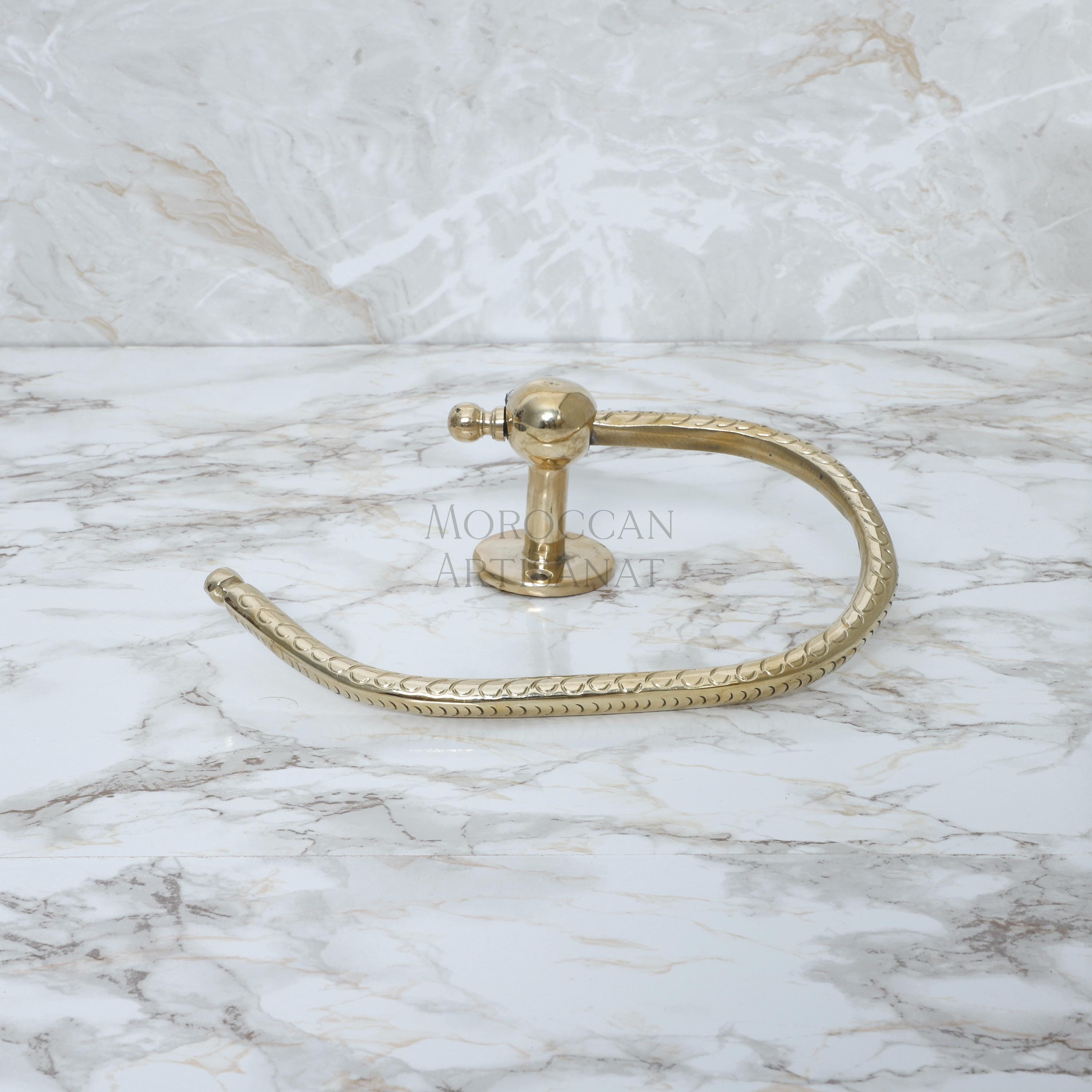 Handcrafted Brass Towel Holder – Moroccan Wall-Mounted Hook