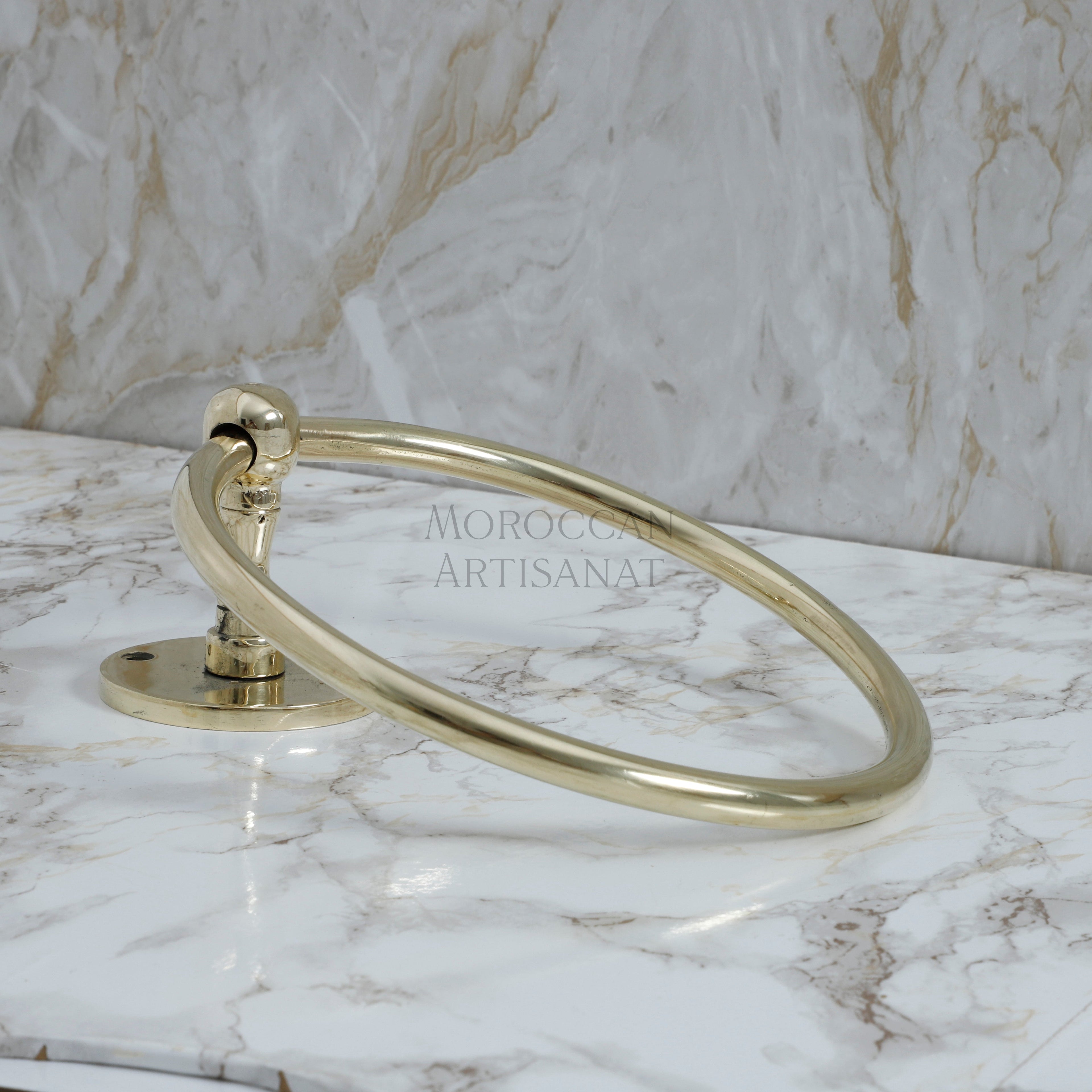 Handmade Brass Towel Ring – Moroccan Wall-Mounted Holder