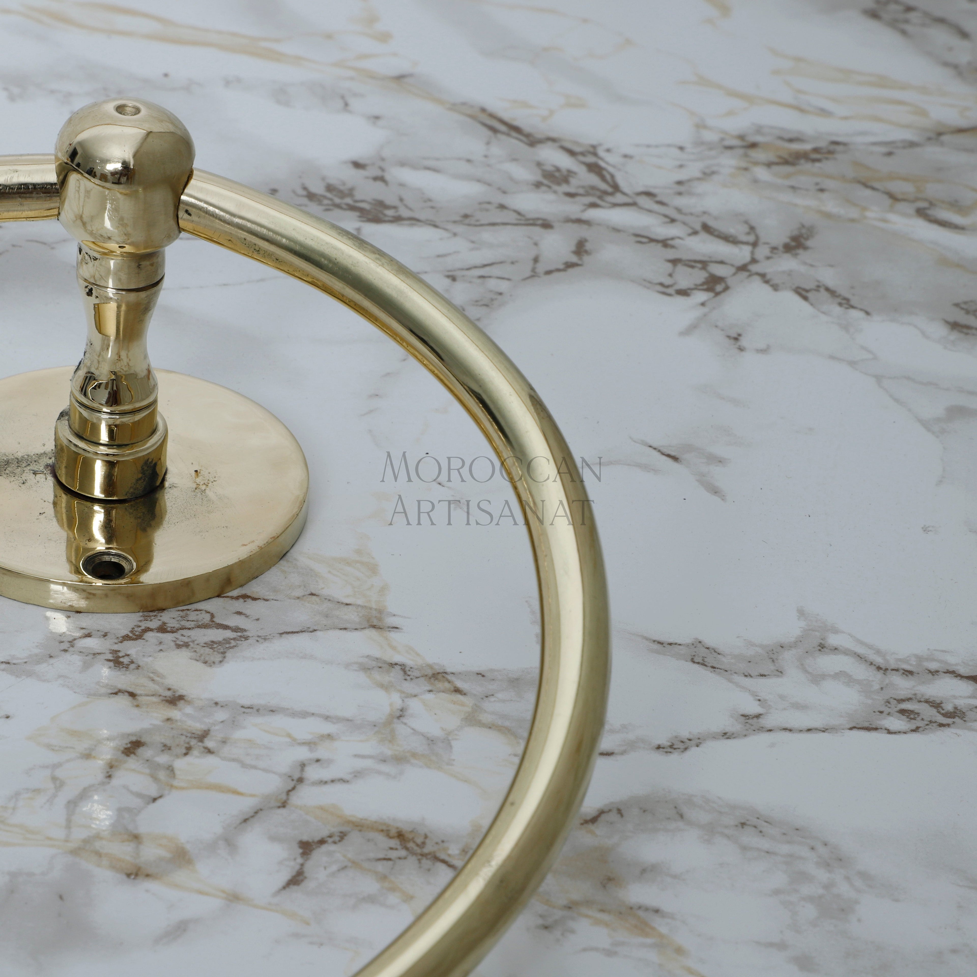 Handmade Brass Towel Ring – Moroccan Wall-Mounted Holder