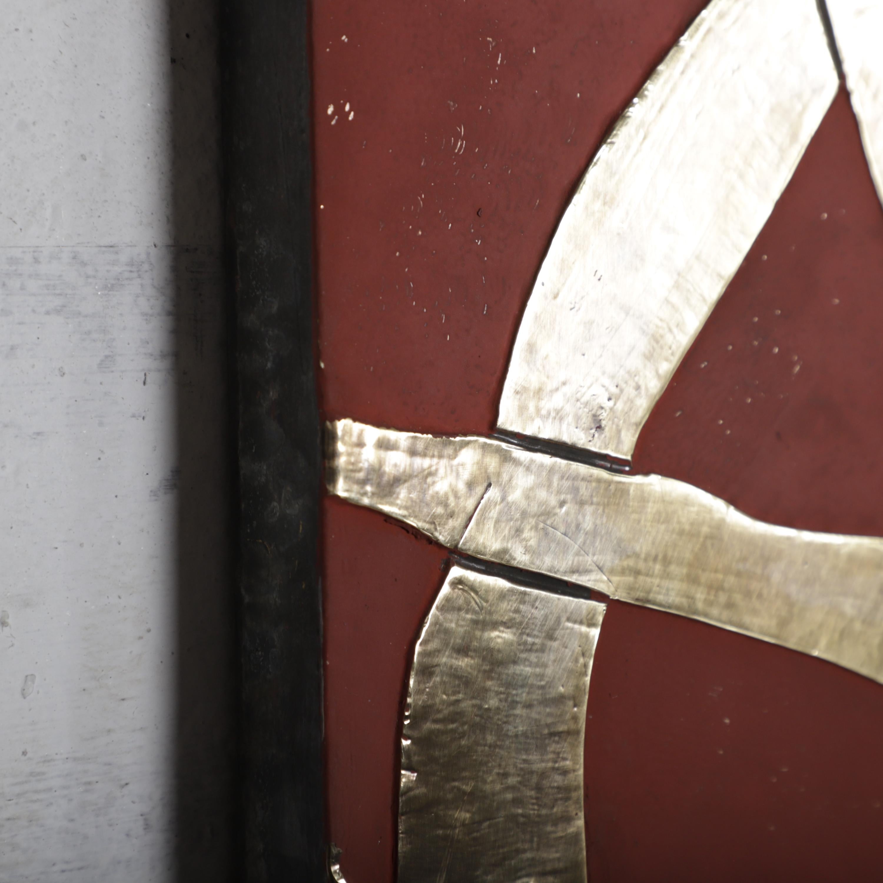 Abstract Branch Brass Wall Art – Handmade Terracotta Panel