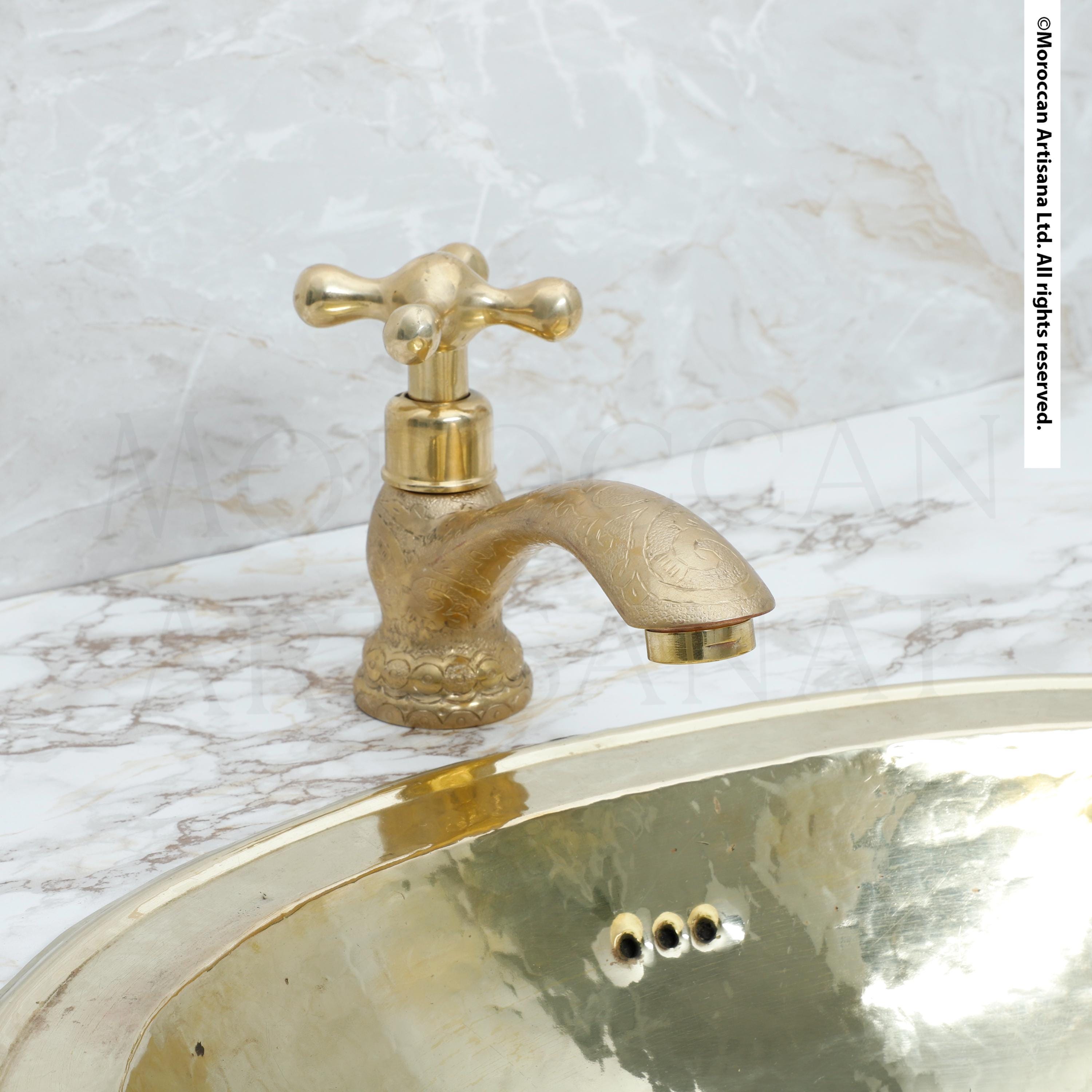 Handcrafted Brass Bathroom Faucet – Moroccan Vintage Tap