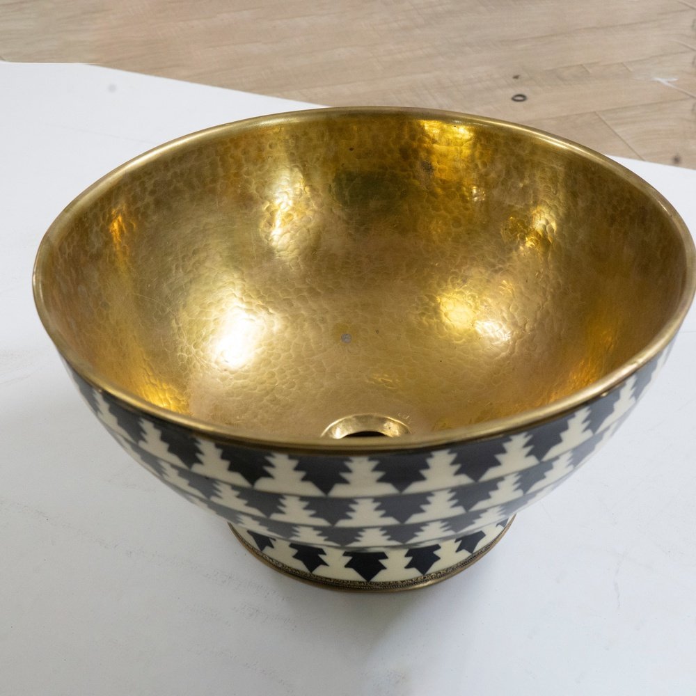 Brass & Wood Vessel Sink
