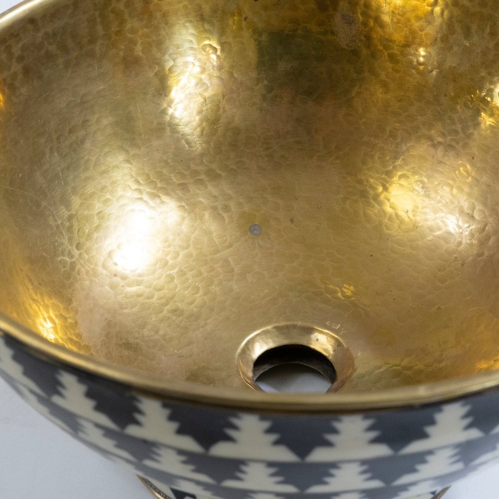 Brass & Wood Vessel Sink