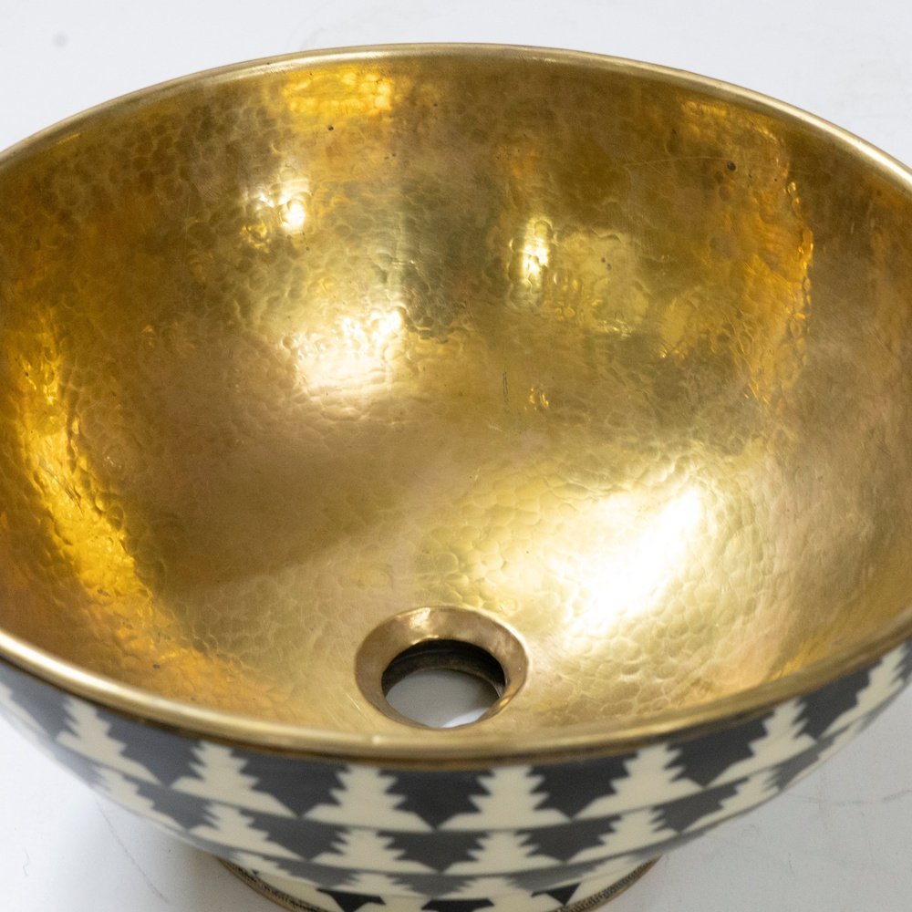 Brass & Wood Vessel Sink
