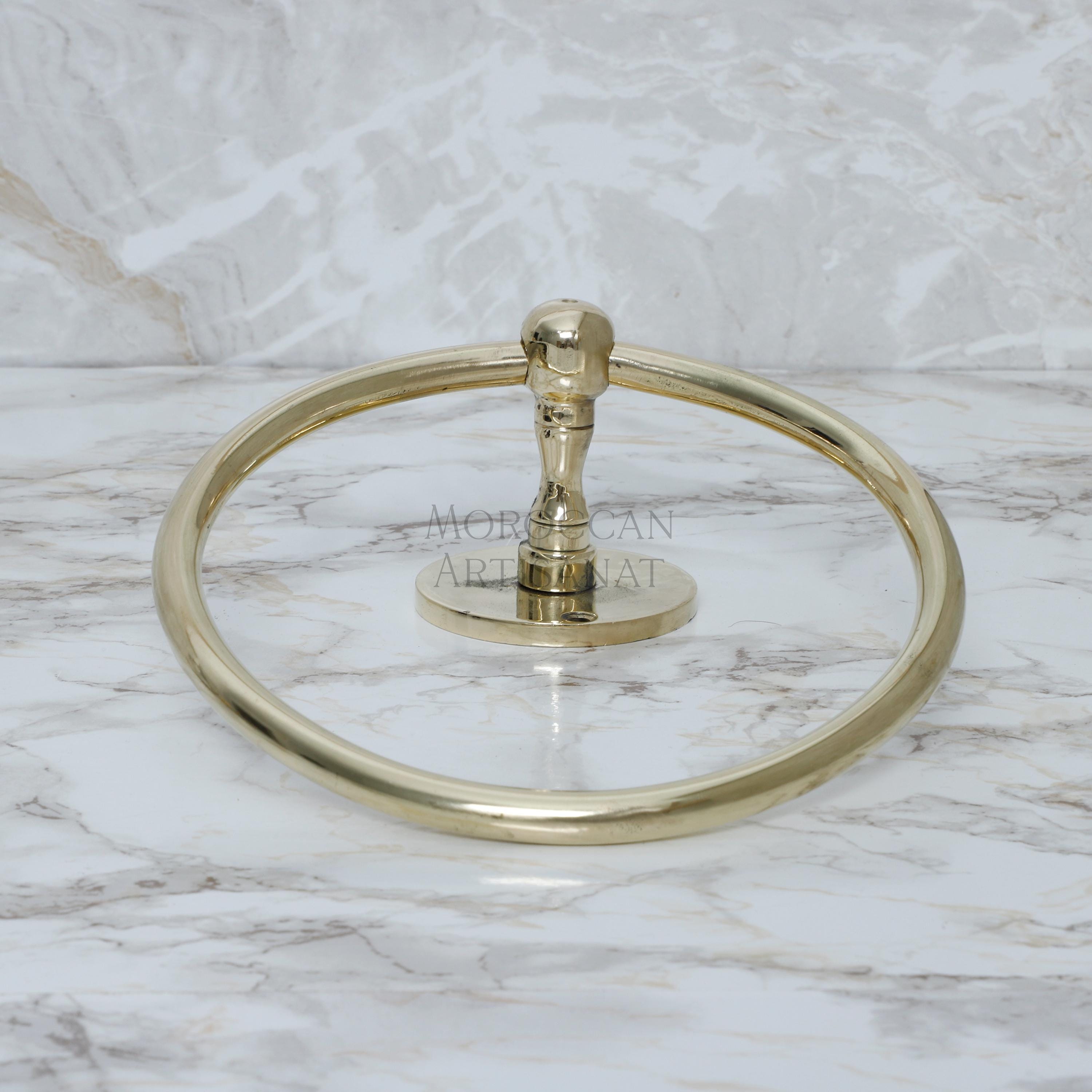 Handcrafted Brass Towel Ring – Moroccan Round Wall Holder
