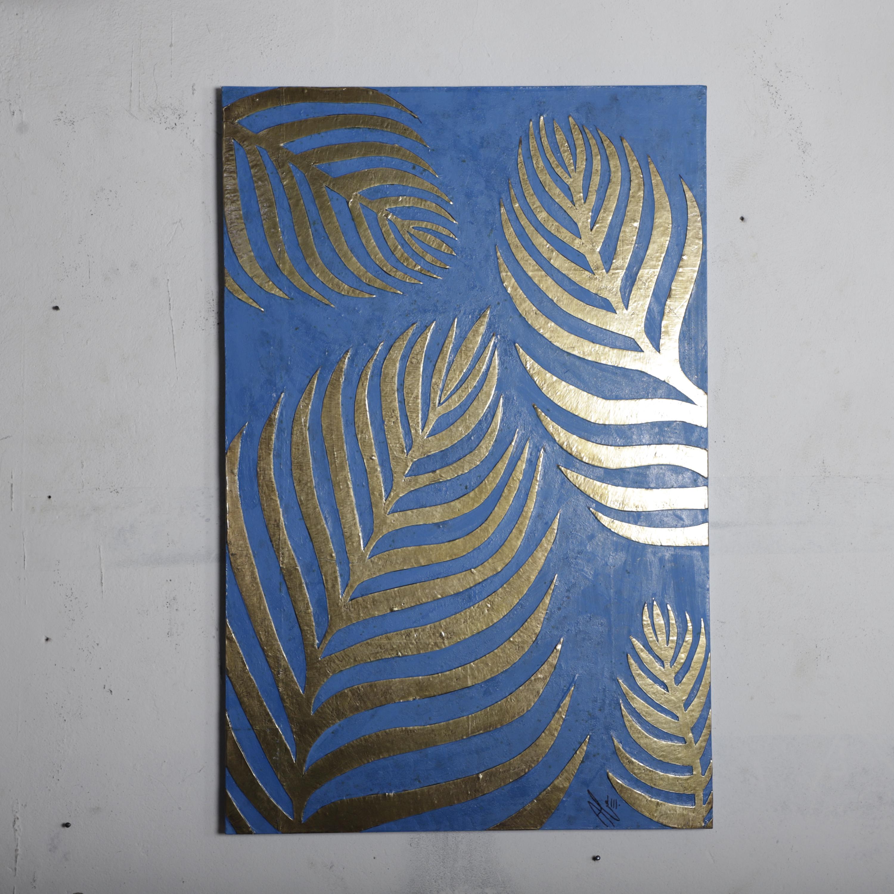 Gold Palm Leaf Brass Wall Art – Tropical Handcrafted Metal Decor
