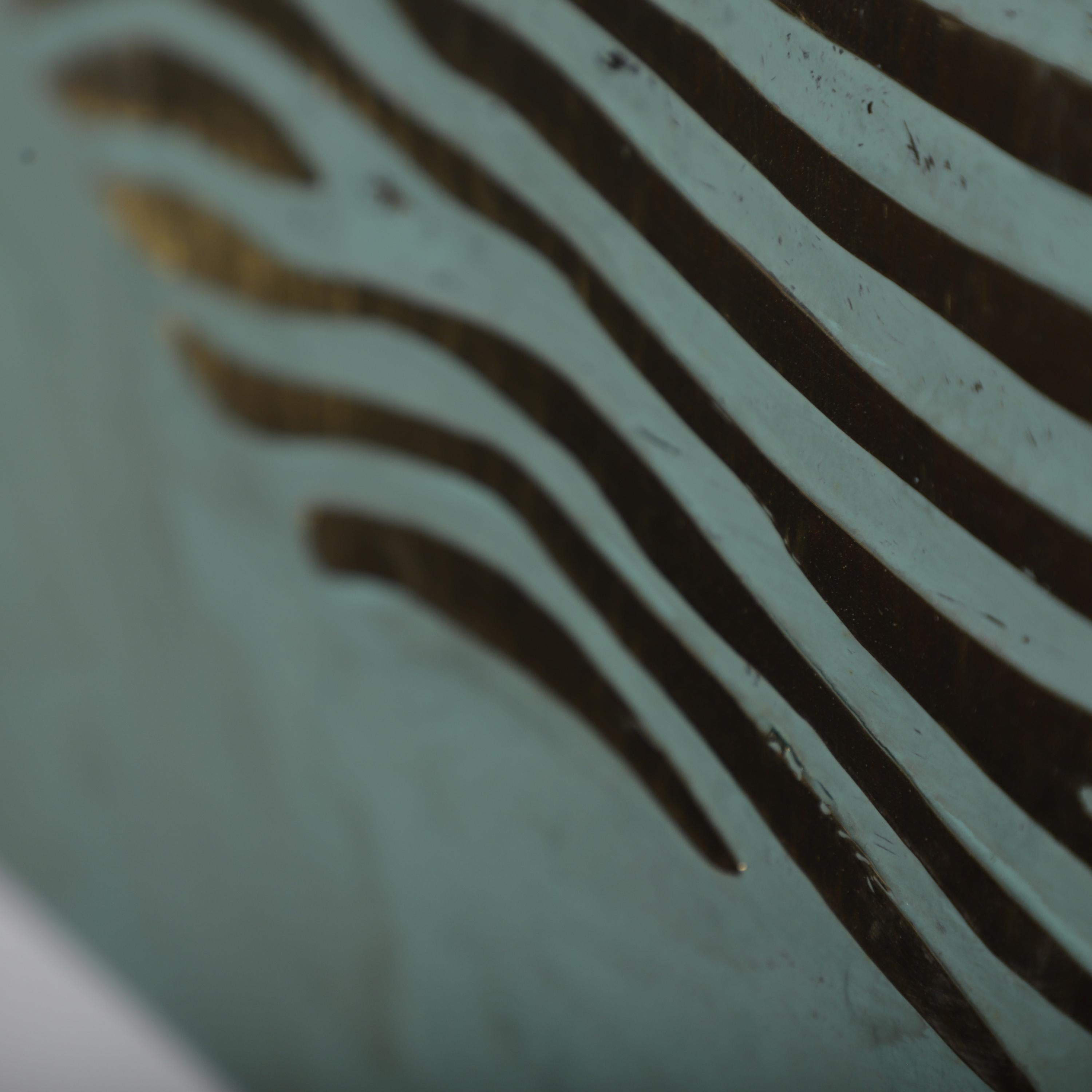 Brass Fingerprint Wall Art – Handcrafted Teal Panel 56x80 cm