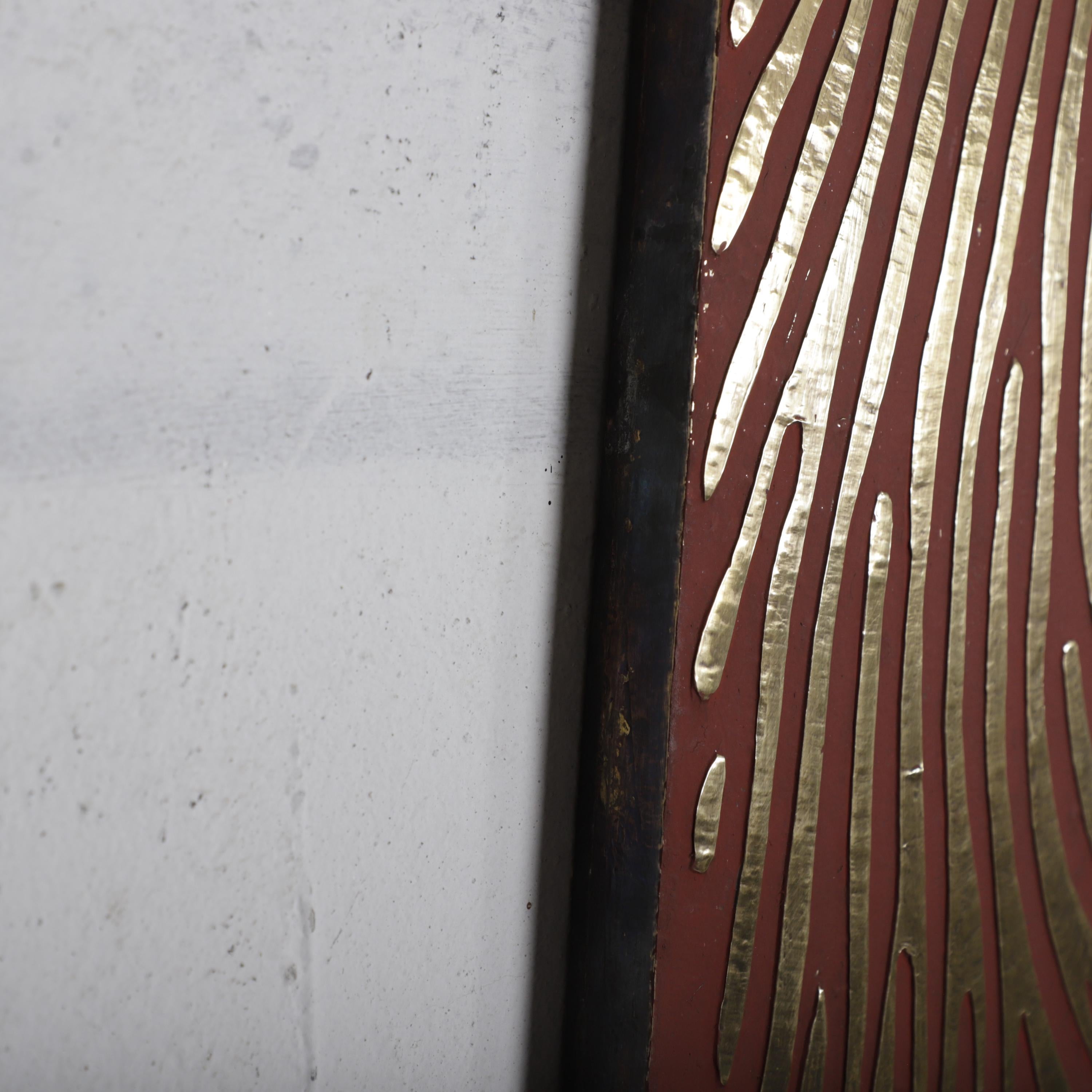 Modern Brass Fingerprint Wall Art – 80 x 56 cm