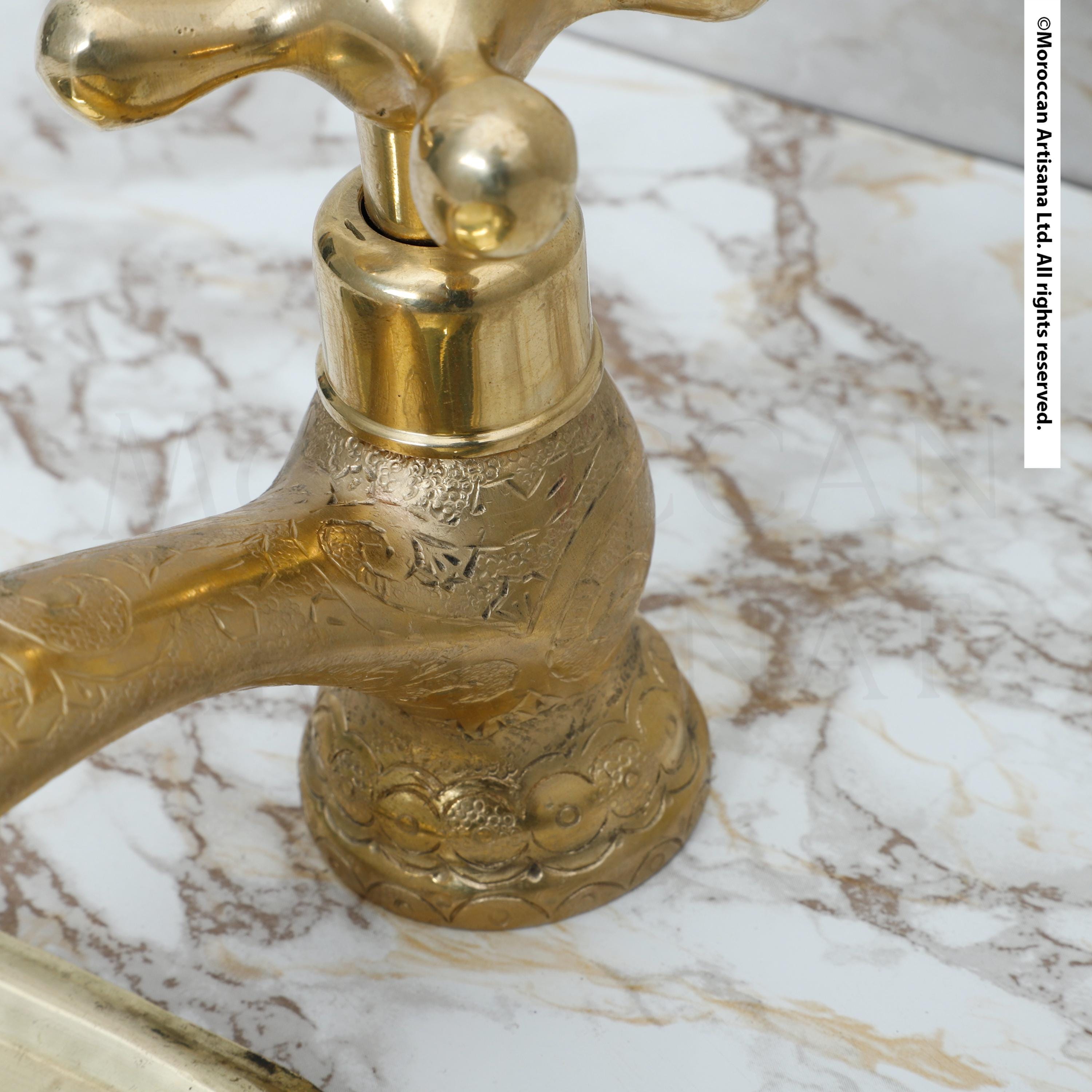 Handcrafted Brass Bathroom Faucet – Moroccan Vintage Tap