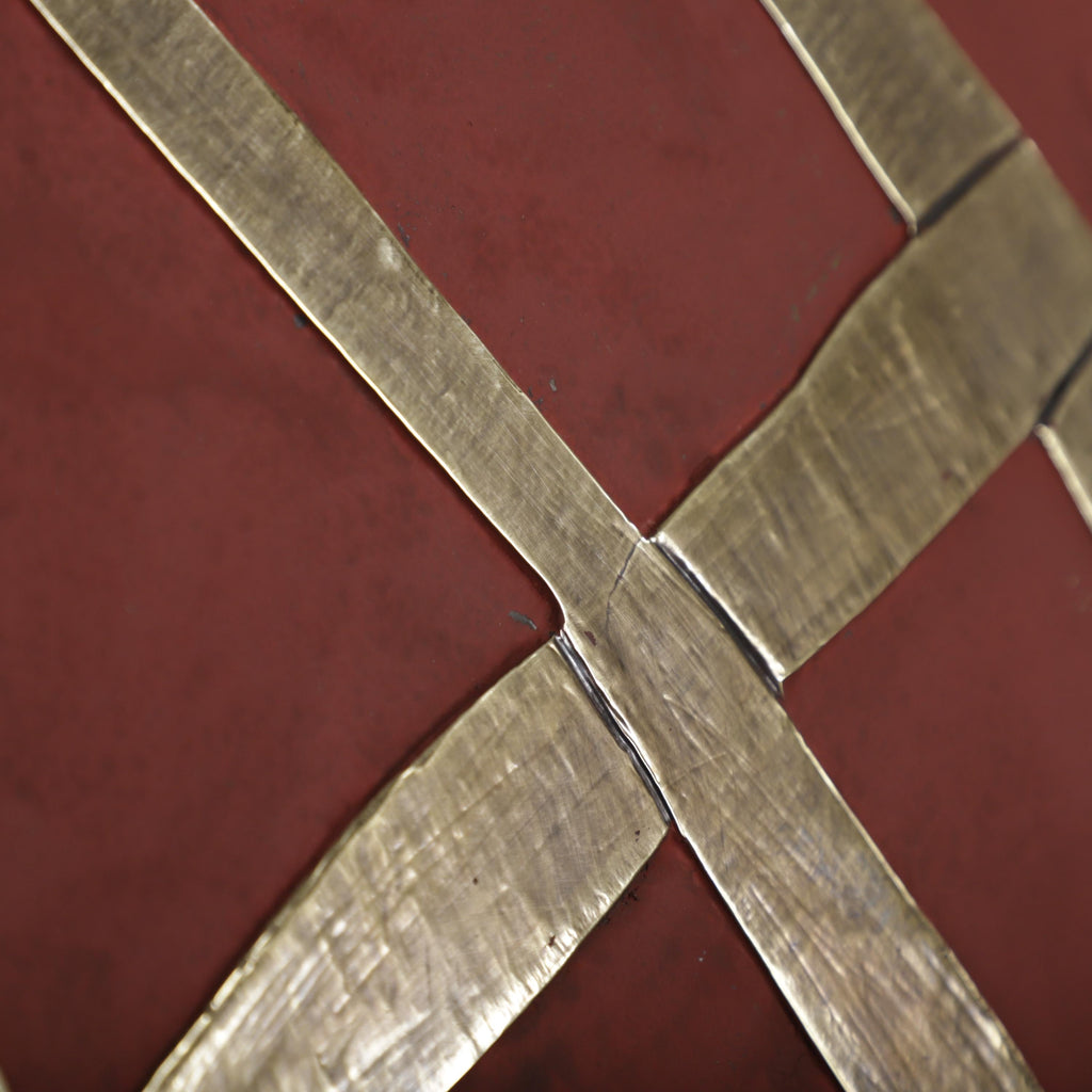 Abstract Branch Brass Wall Art – Handmade Terracotta Panel