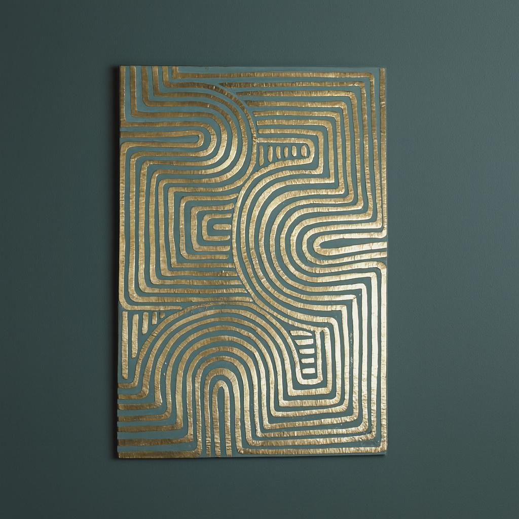 Modern Abstract Brass Wall Art – 56 x 80 cm
