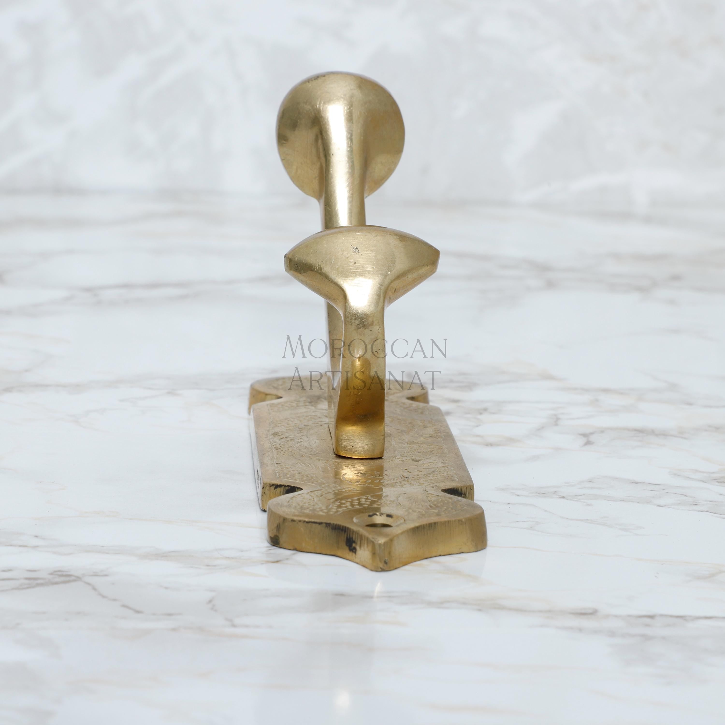 Handmade Brass Coat Hook – Moroccan Wall Hook for Towels, Coats, and Bags