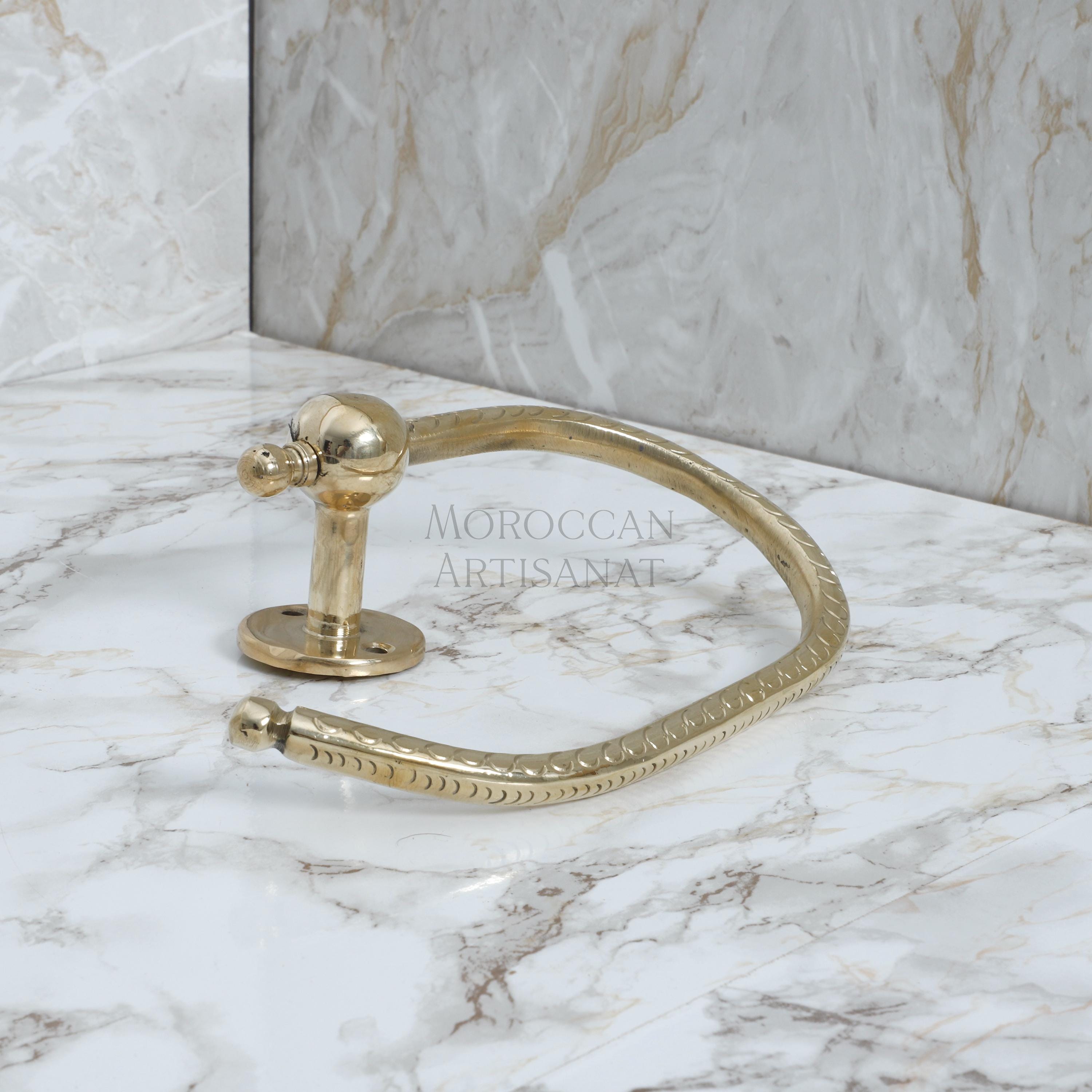 Handcrafted Brass Towel Holder – Moroccan Wall-Mounted Hook