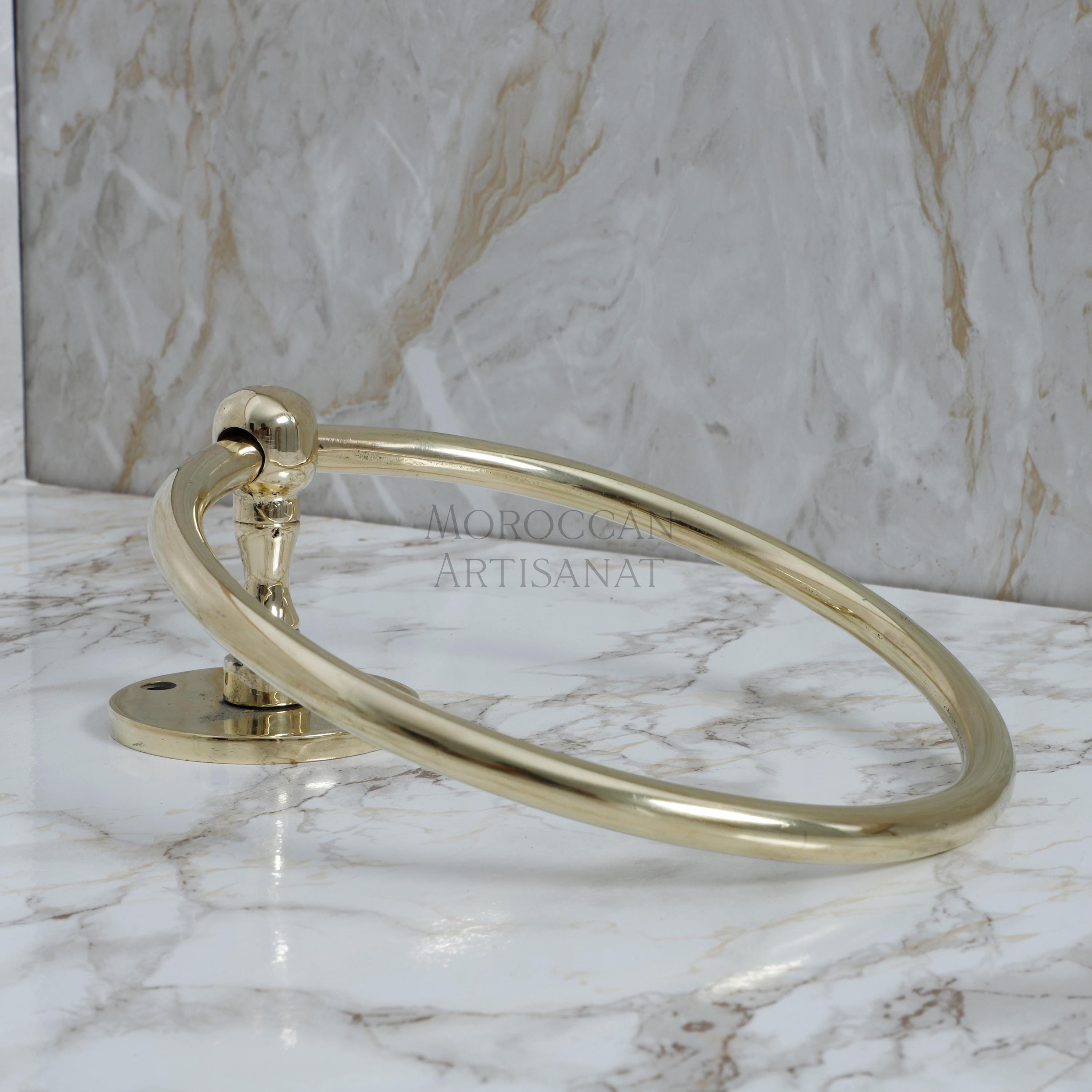 Handcrafted Brass Towel Ring – Moroccan Round Wall Holder