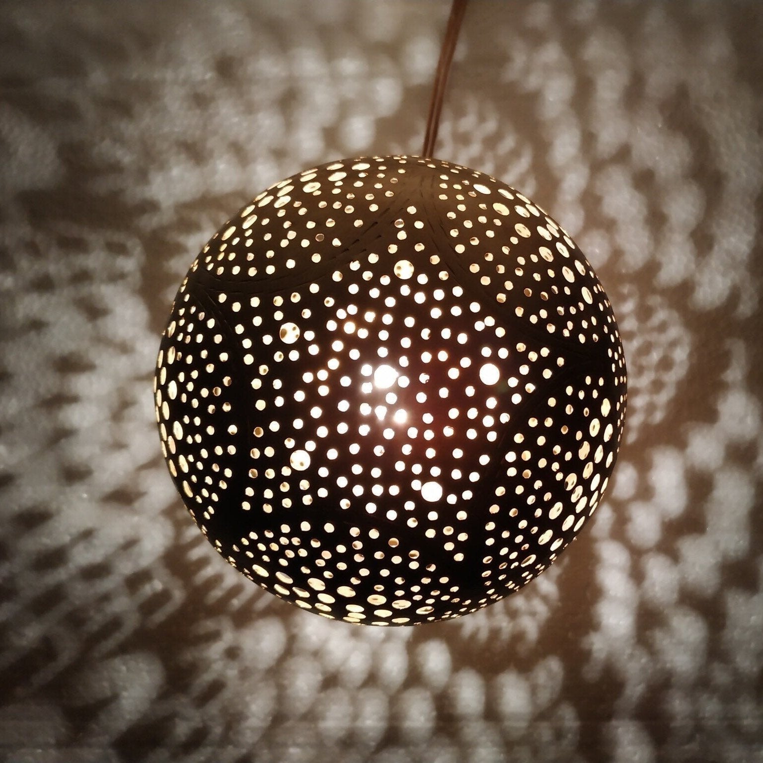 Handmade Brass Table Lamp – Moroccan Globe Light