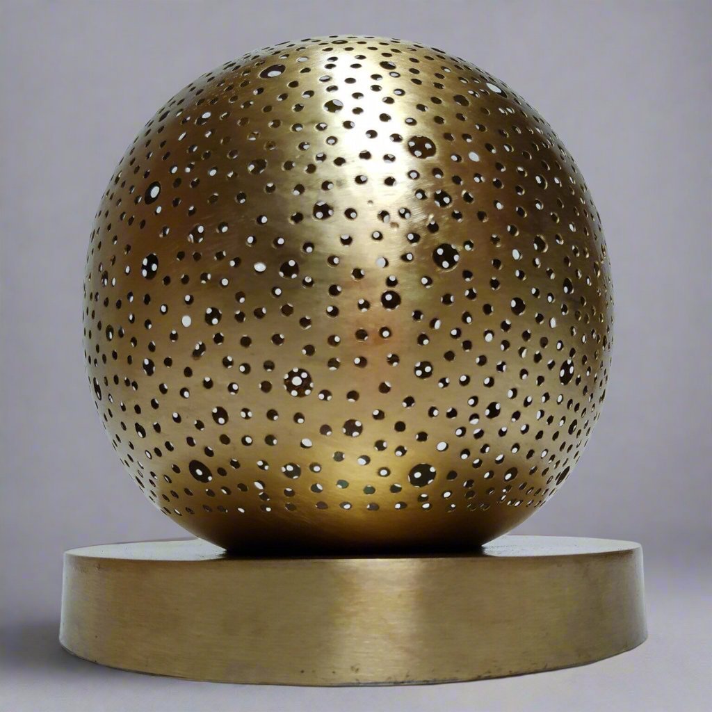 Handmade Brass Table Lamp – Moroccan Globe Light