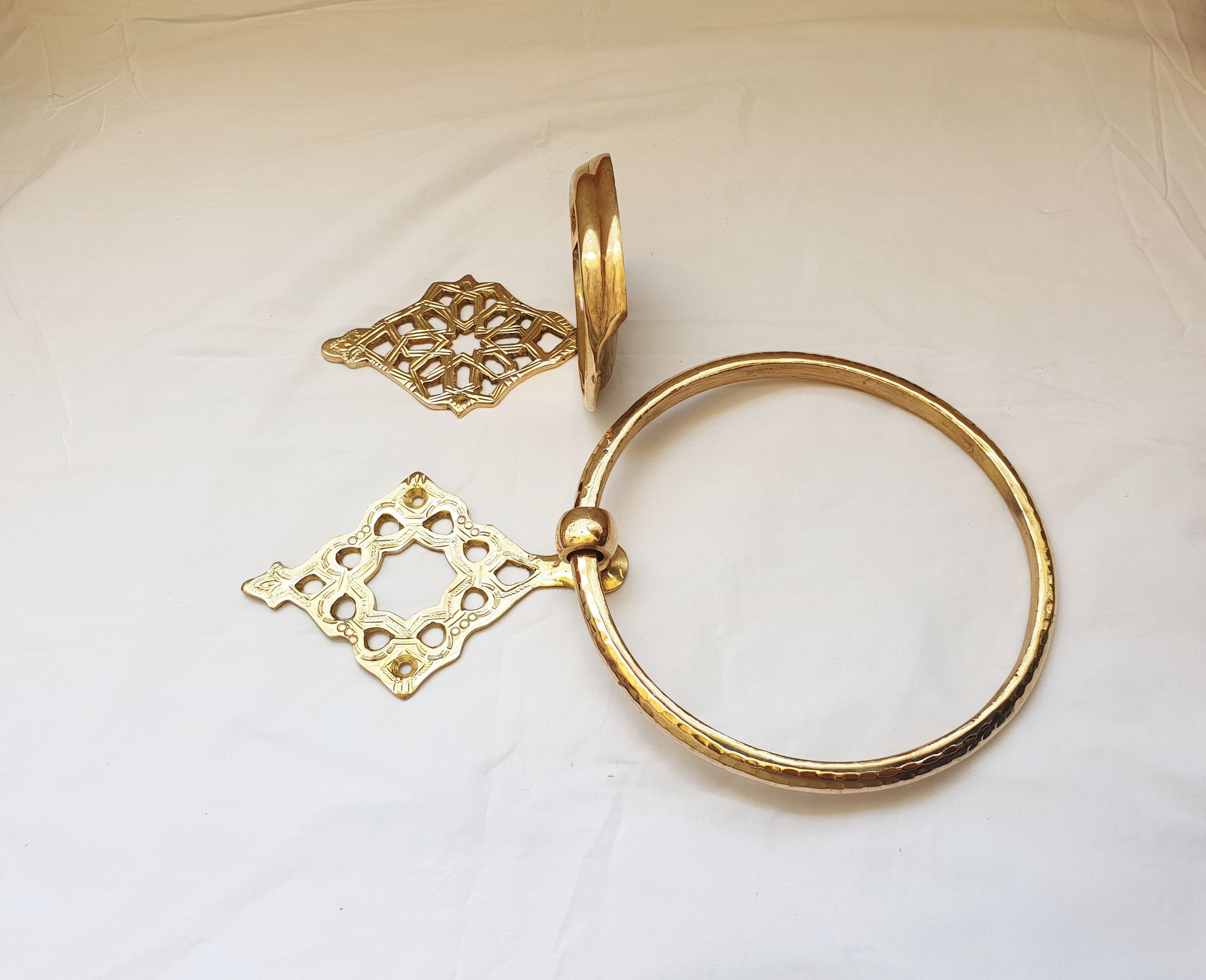 Elegant Brass Soap Dish & Towel Holder Set