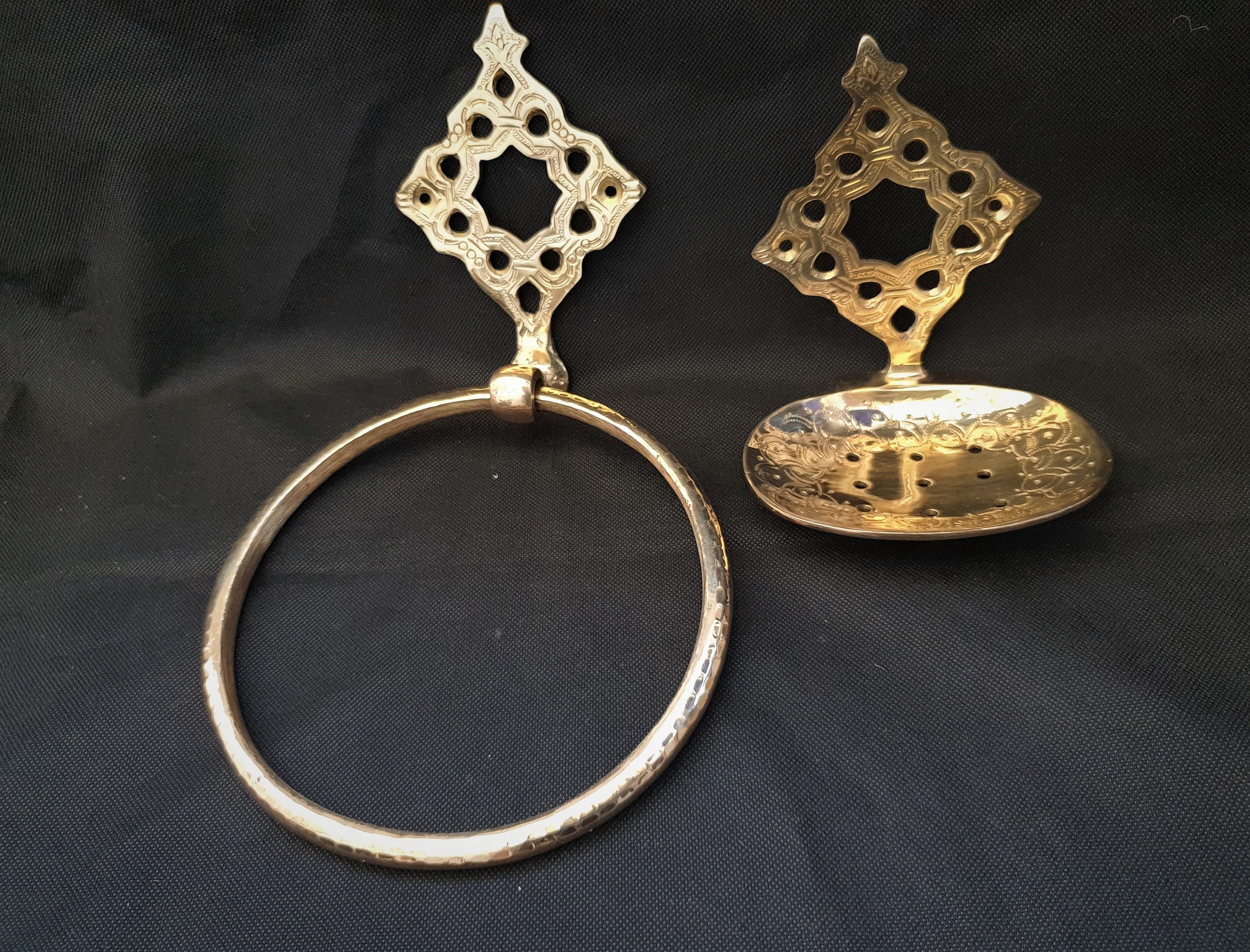 Set of 2 Brass Toilet Accessories