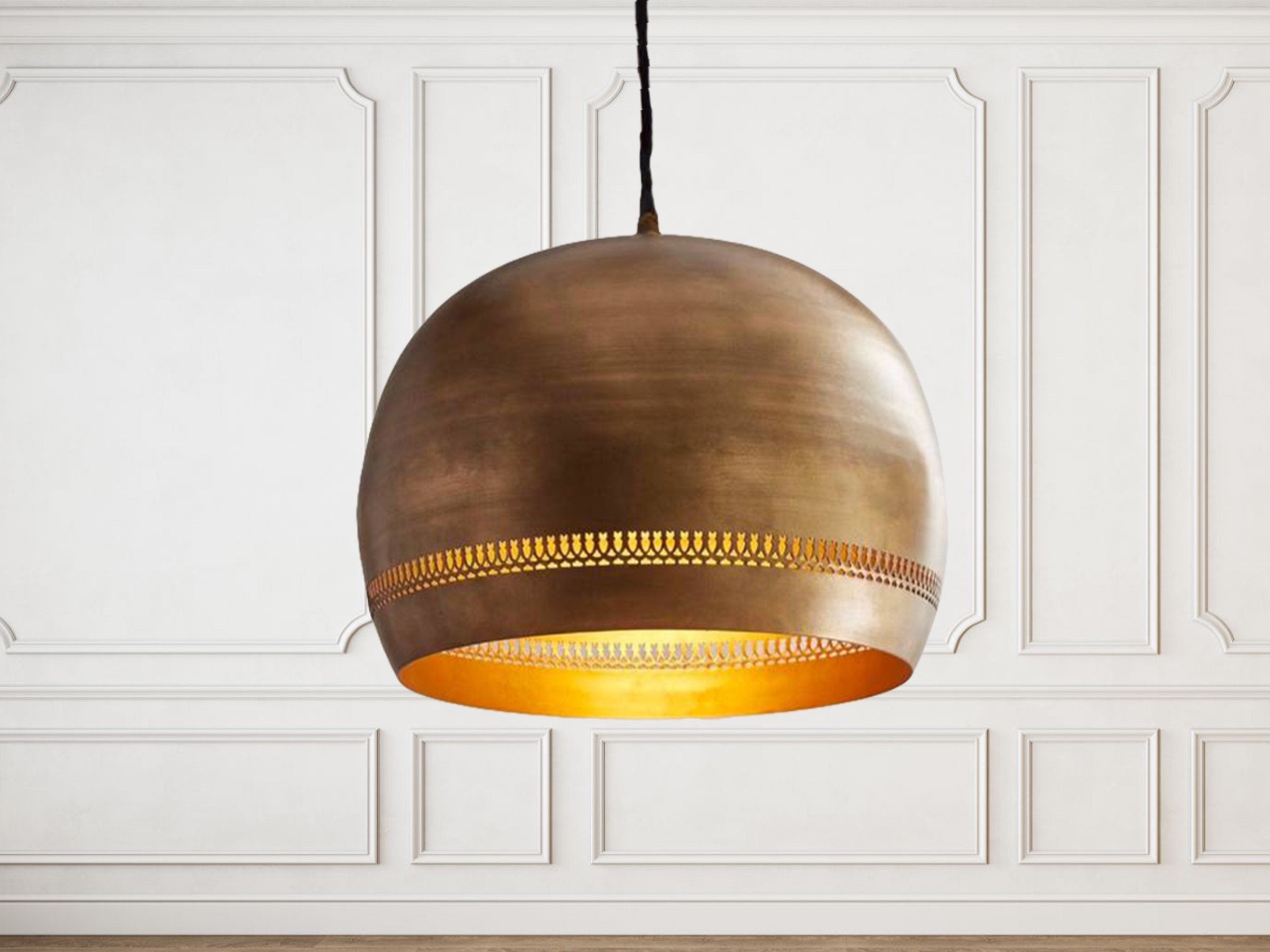Handcrafted Brass Dome Pendant Light