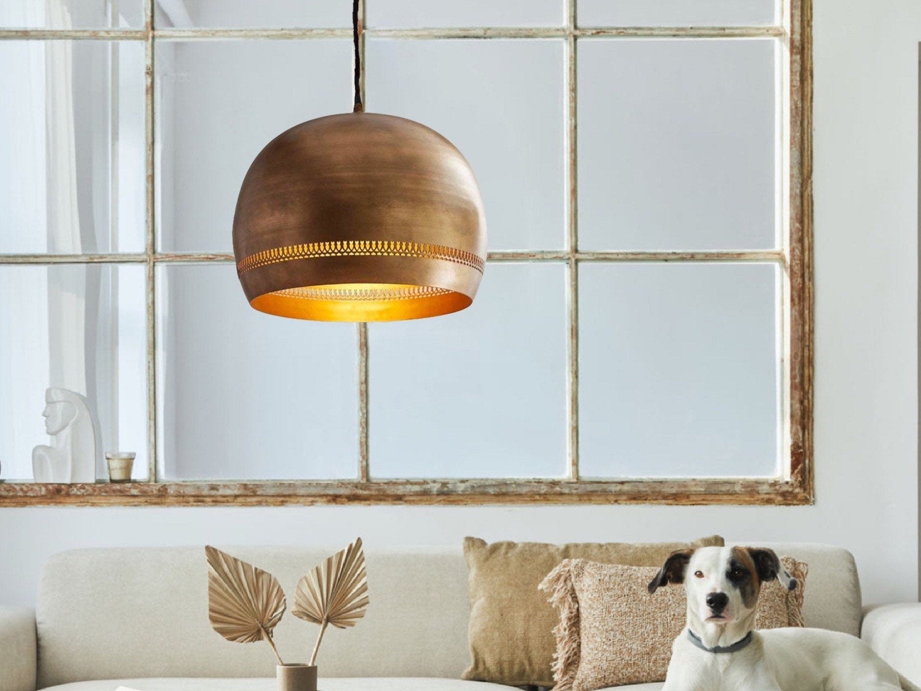 Handcrafted Brass Dome Pendant Light