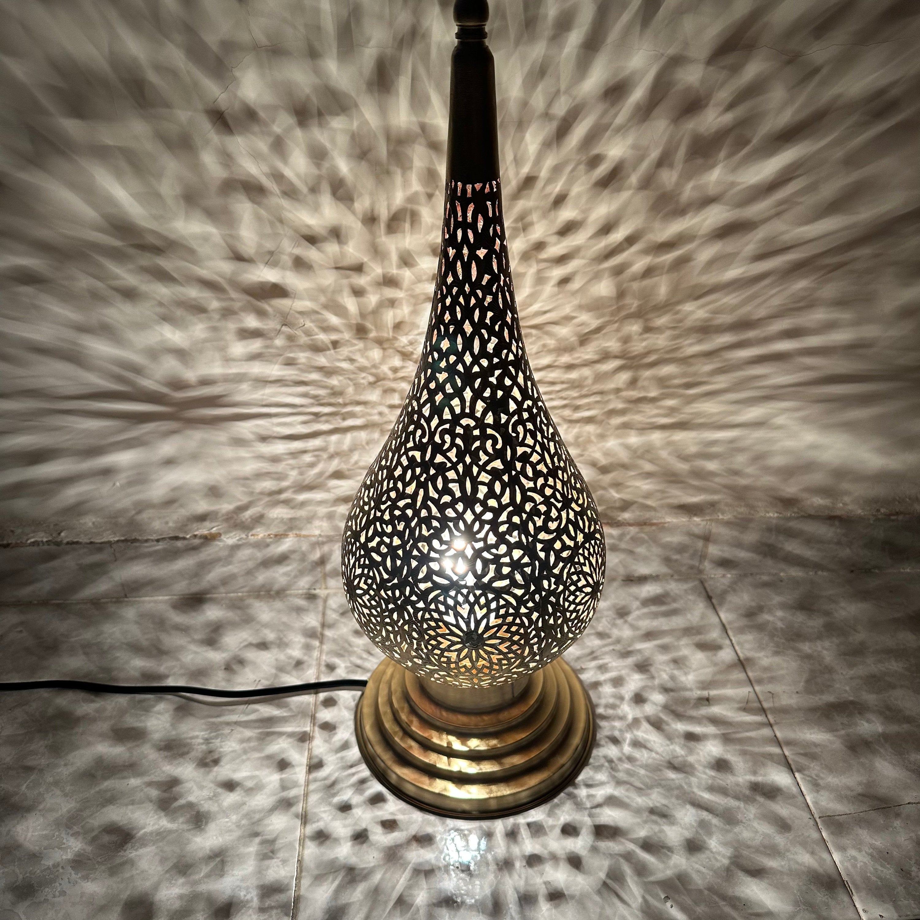 Handcrafted Moroccan Brass Floor Lamp