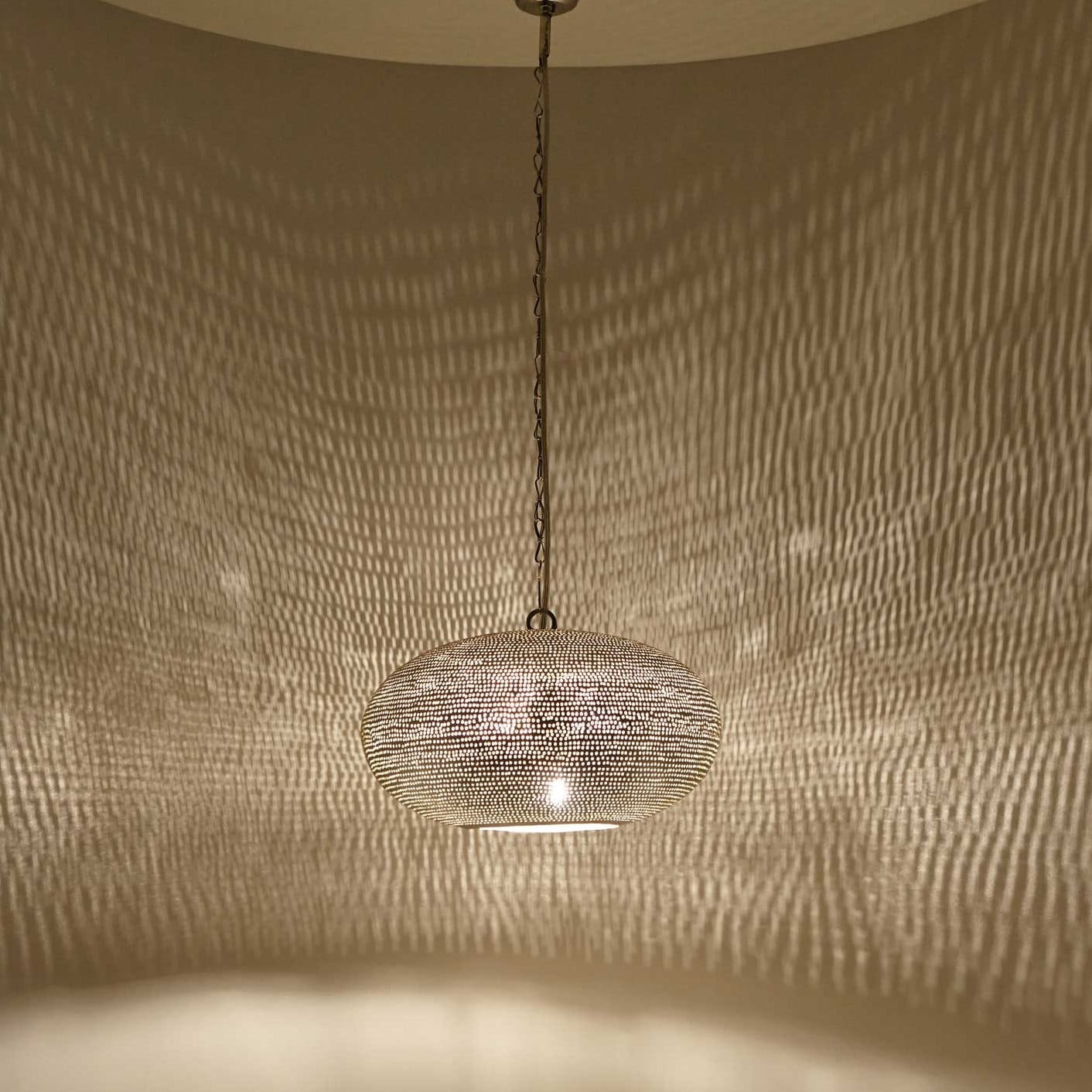 Handmade Moroccan Brass Ceiling Lamp – Vintage Pendant Light