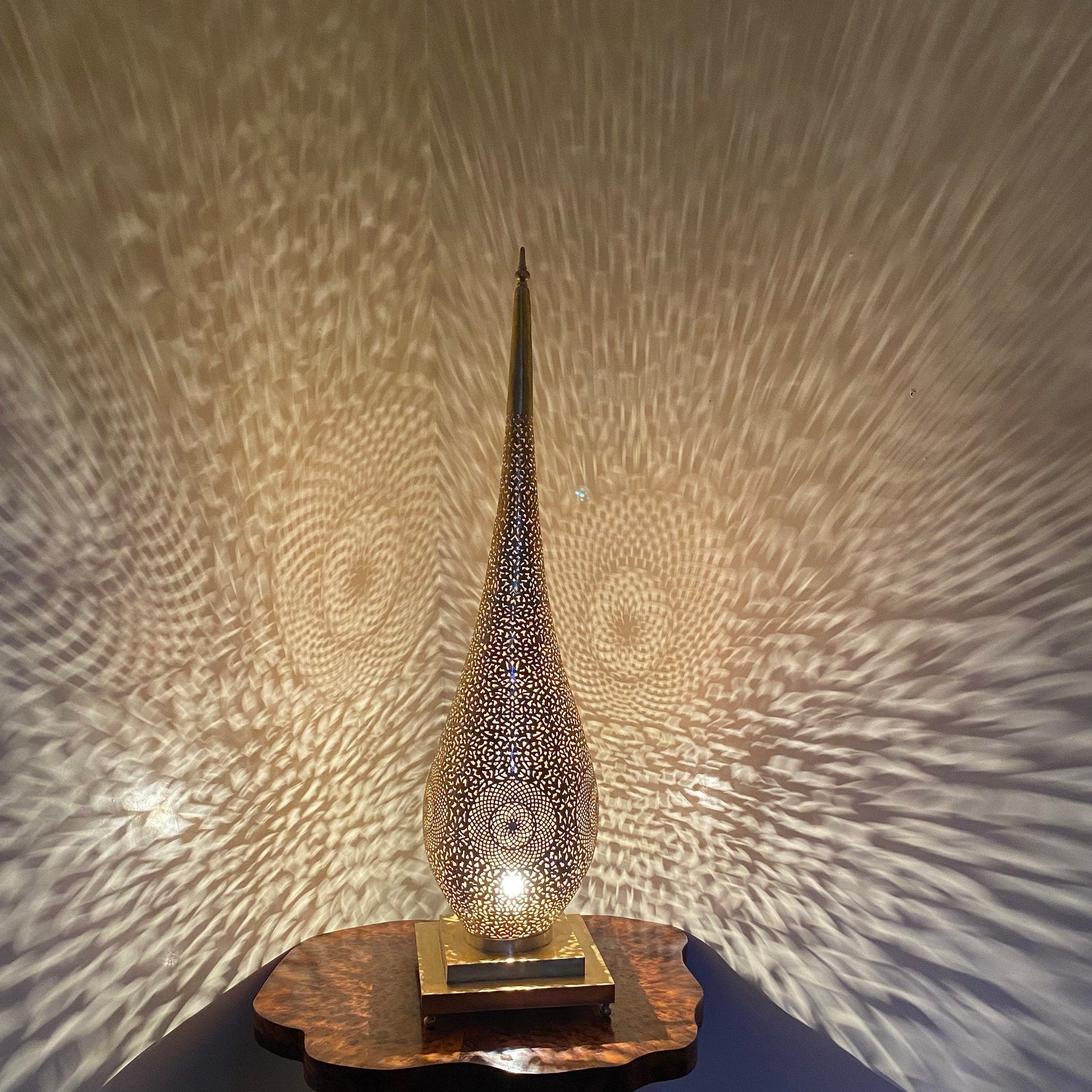 Tall Moroccan Brass Floor Lamp