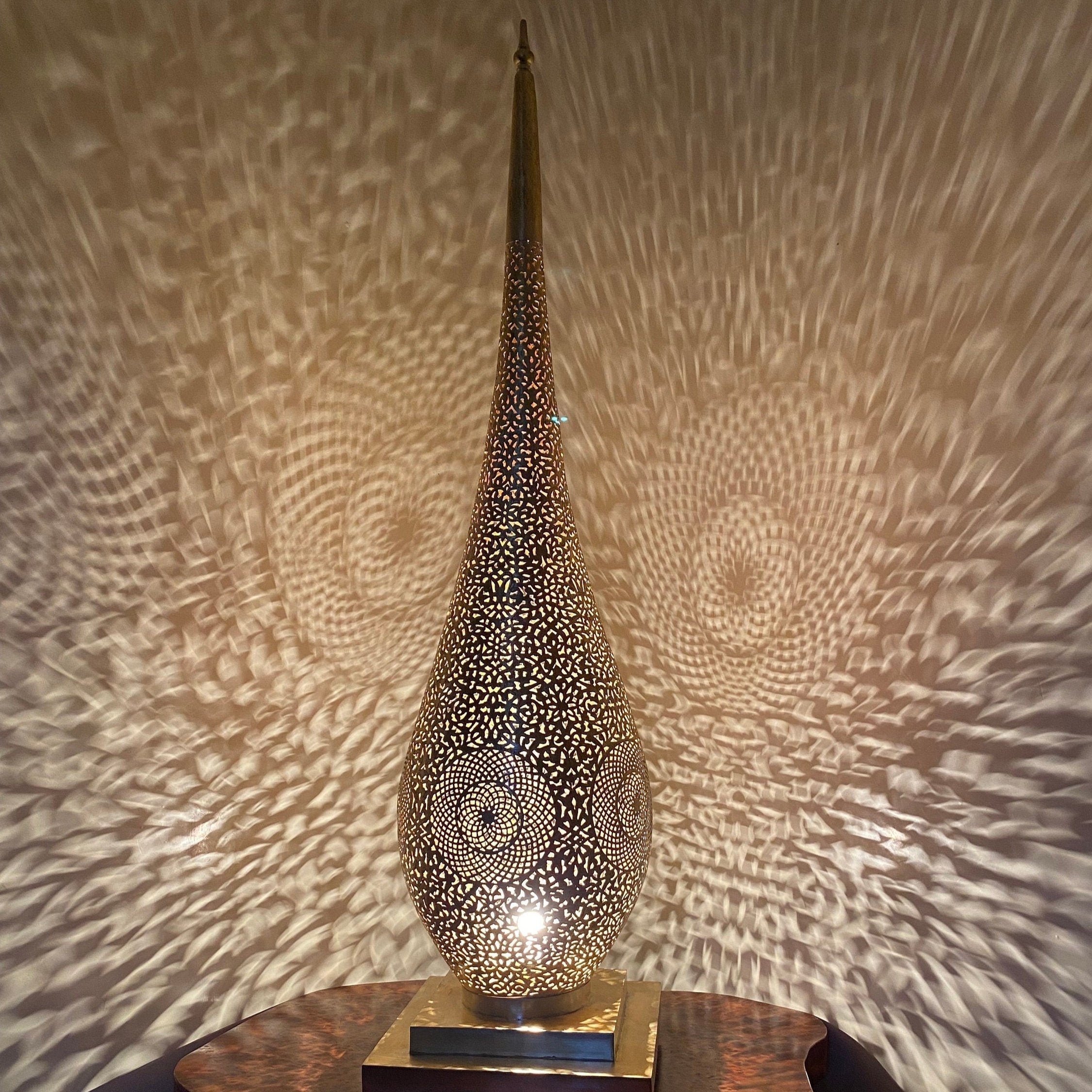 Tall Moroccan Brass Floor Lamp