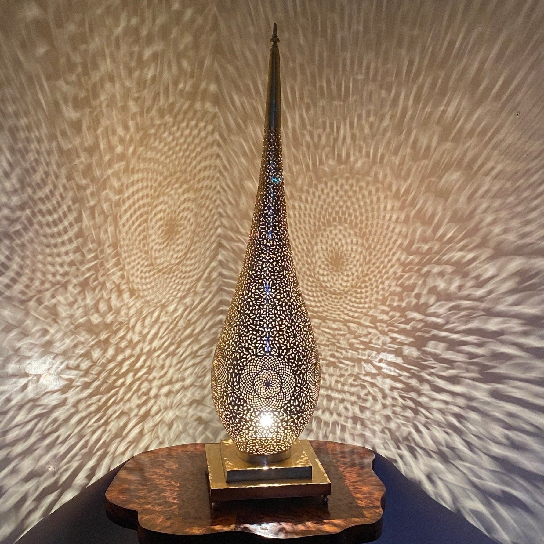 Tall Moroccan Brass Floor Lamp