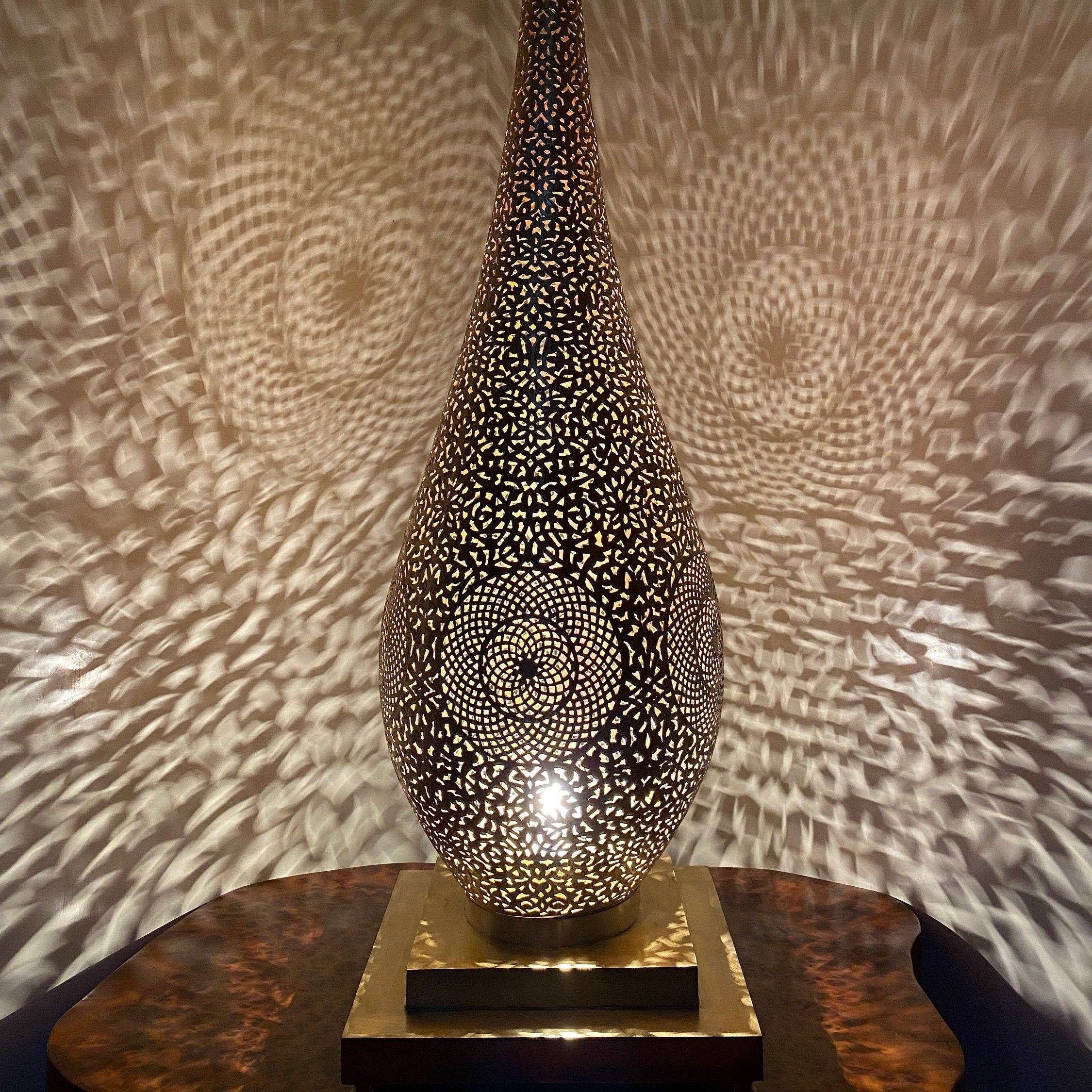 Tall Moroccan Brass Floor Lamp