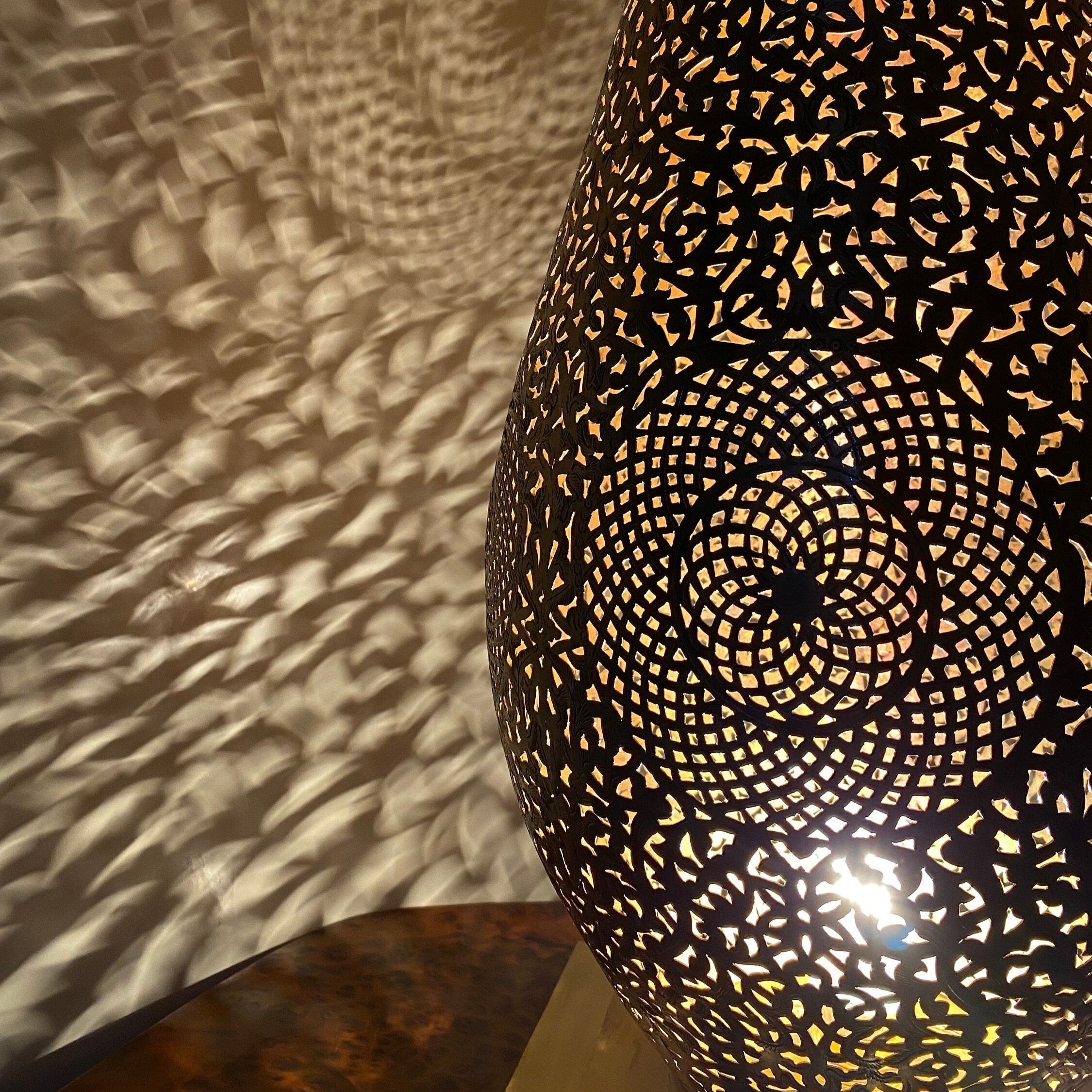 Tall Moroccan Brass Floor Lamp