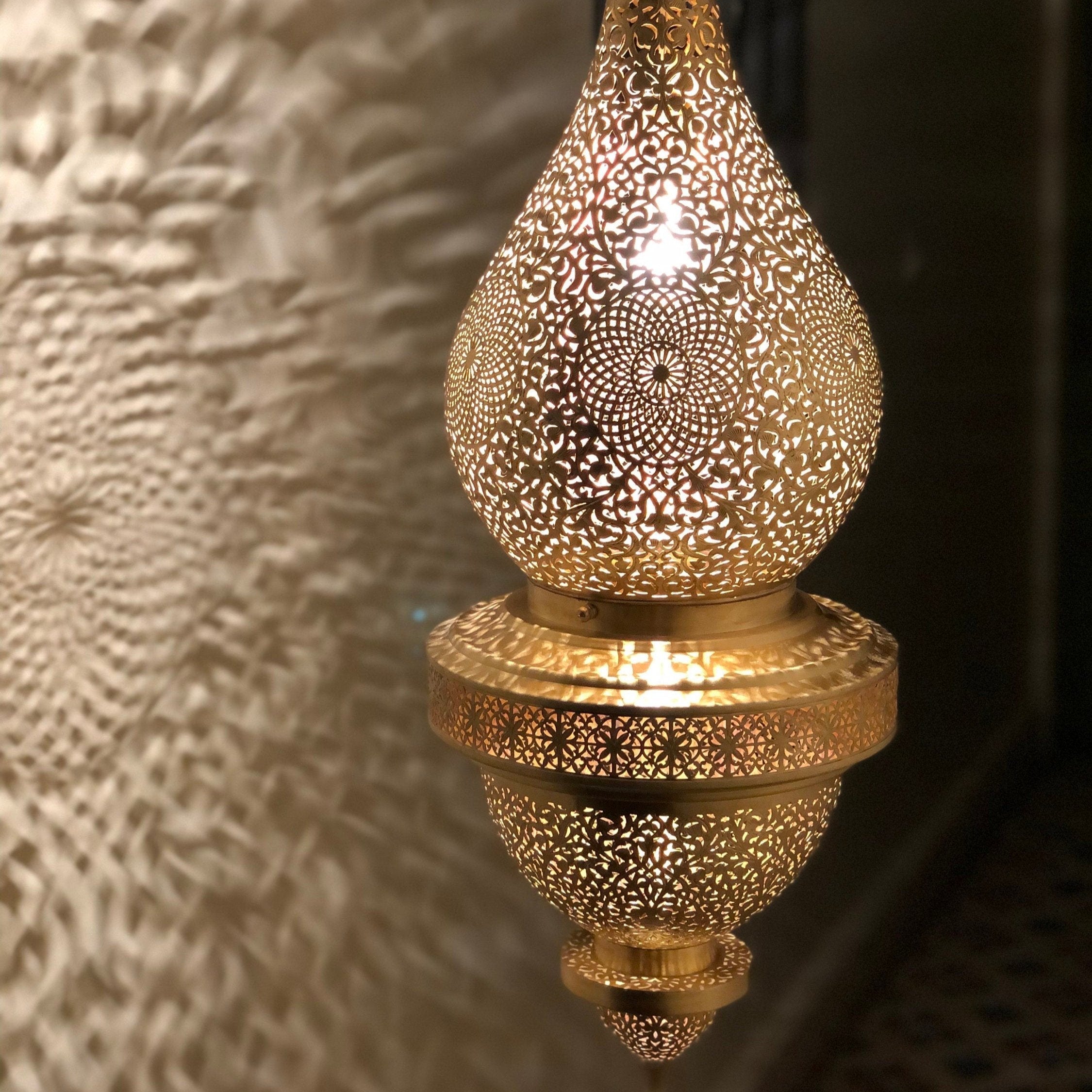 Handmade Brass Ceiling Lamp – Moroccan Pendant Light