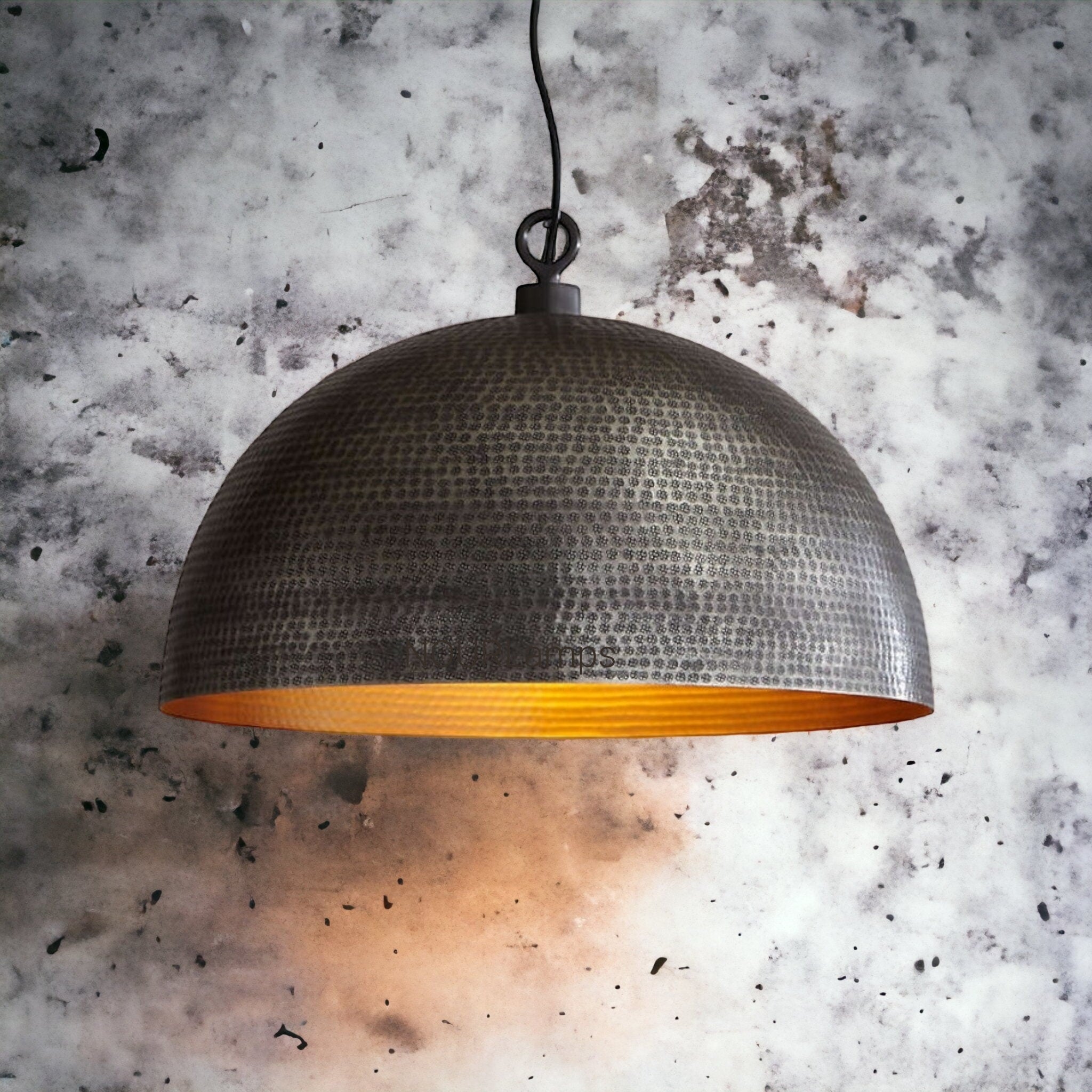 Dome Pendant Light – Modern Black Brass Ceiling Fixture