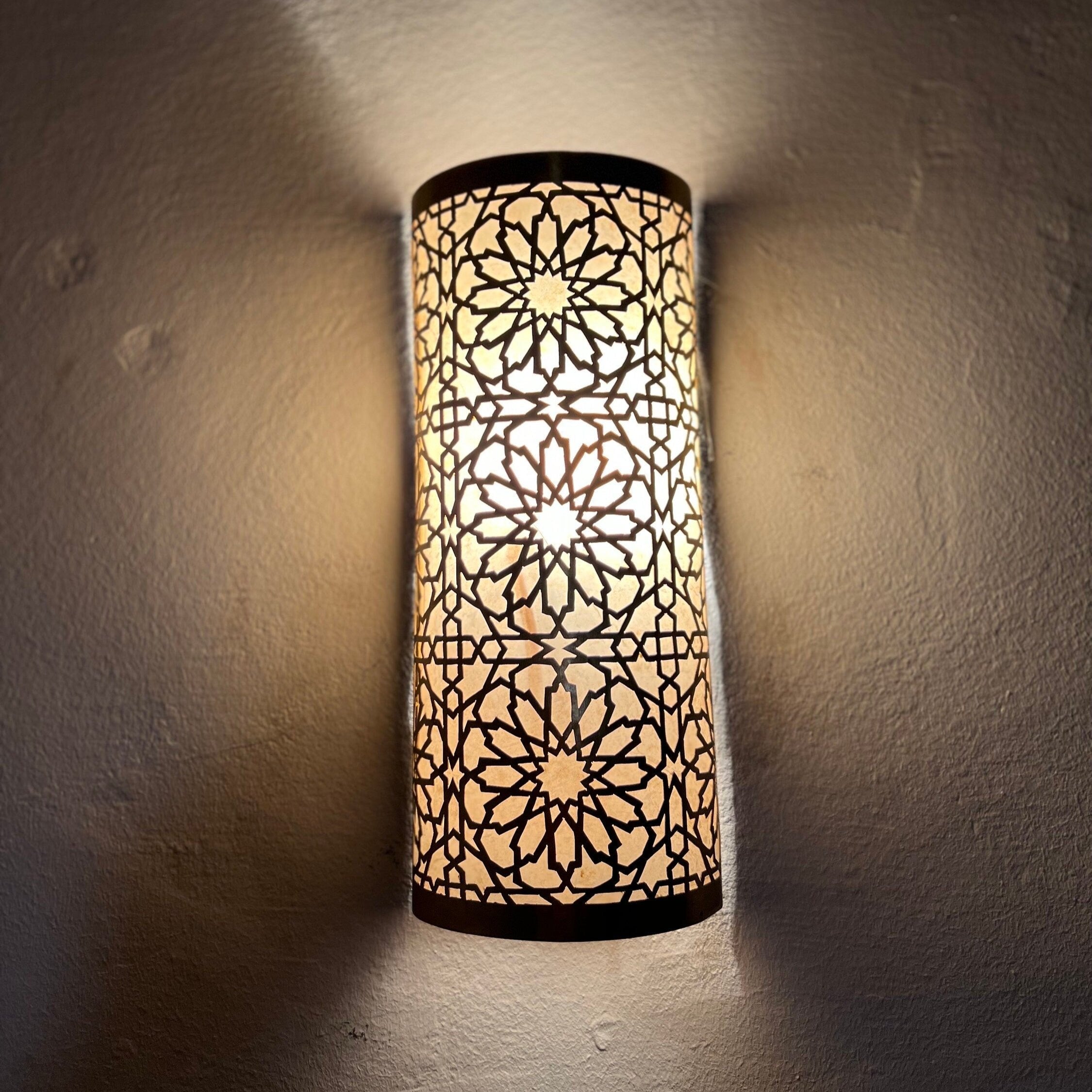 Handmade Brass Wall Lamp – Moroccan Sconce Lighting for Home Decor