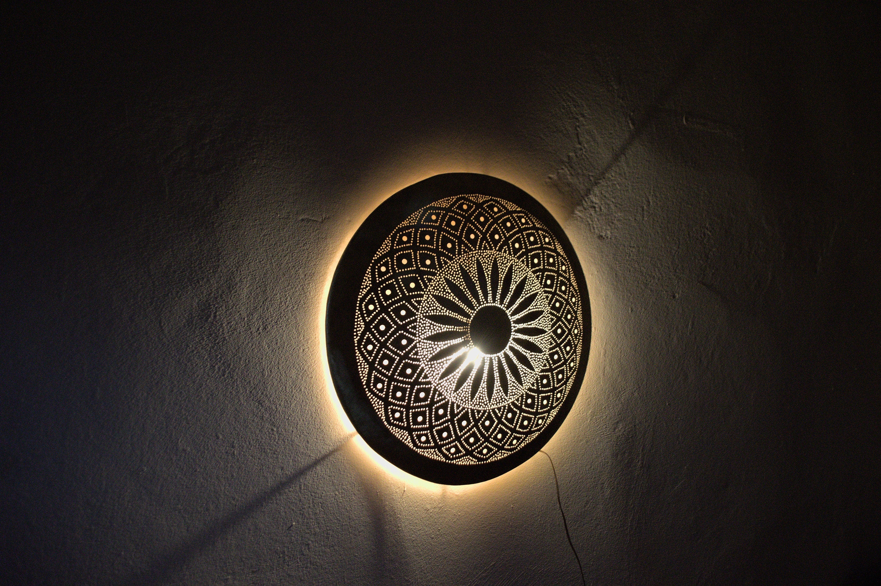 Moroccan Handmade Brass Wall Light - Decorative Wall Lamp