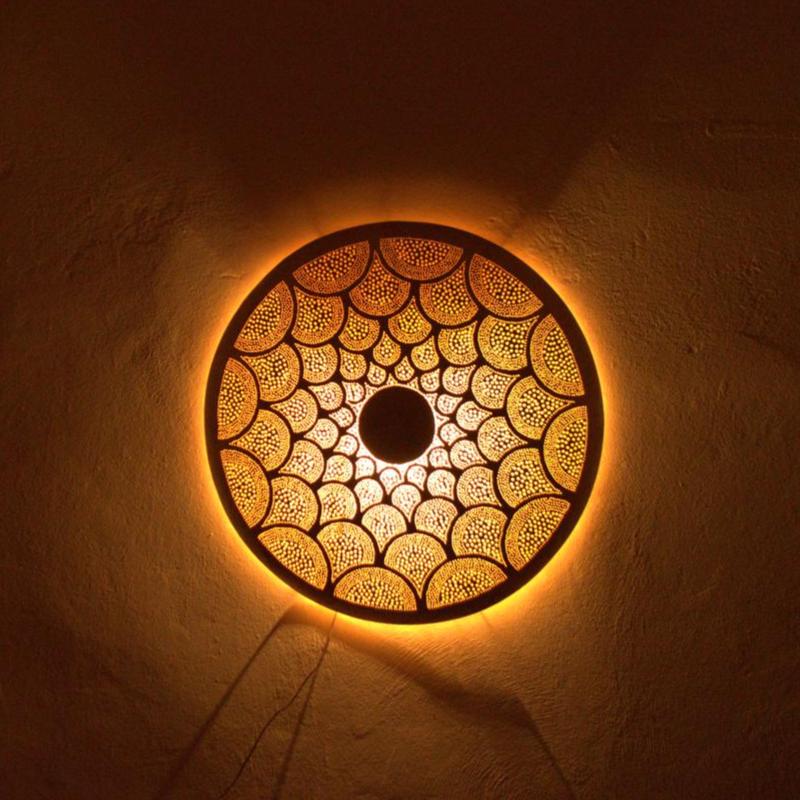 Moroccan Brass Wall Sconce – Handcrafted Oriental Light Fixture