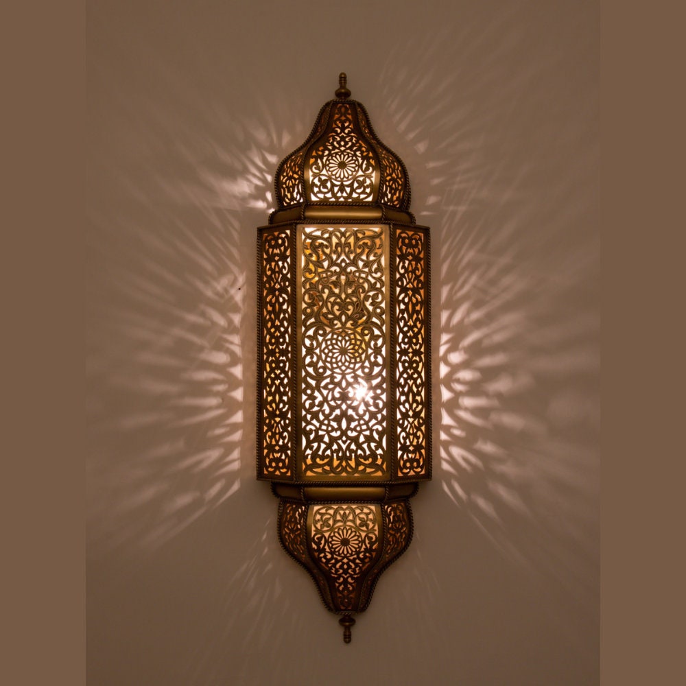 Handcrafted Moroccan Brass Wall Sconce
