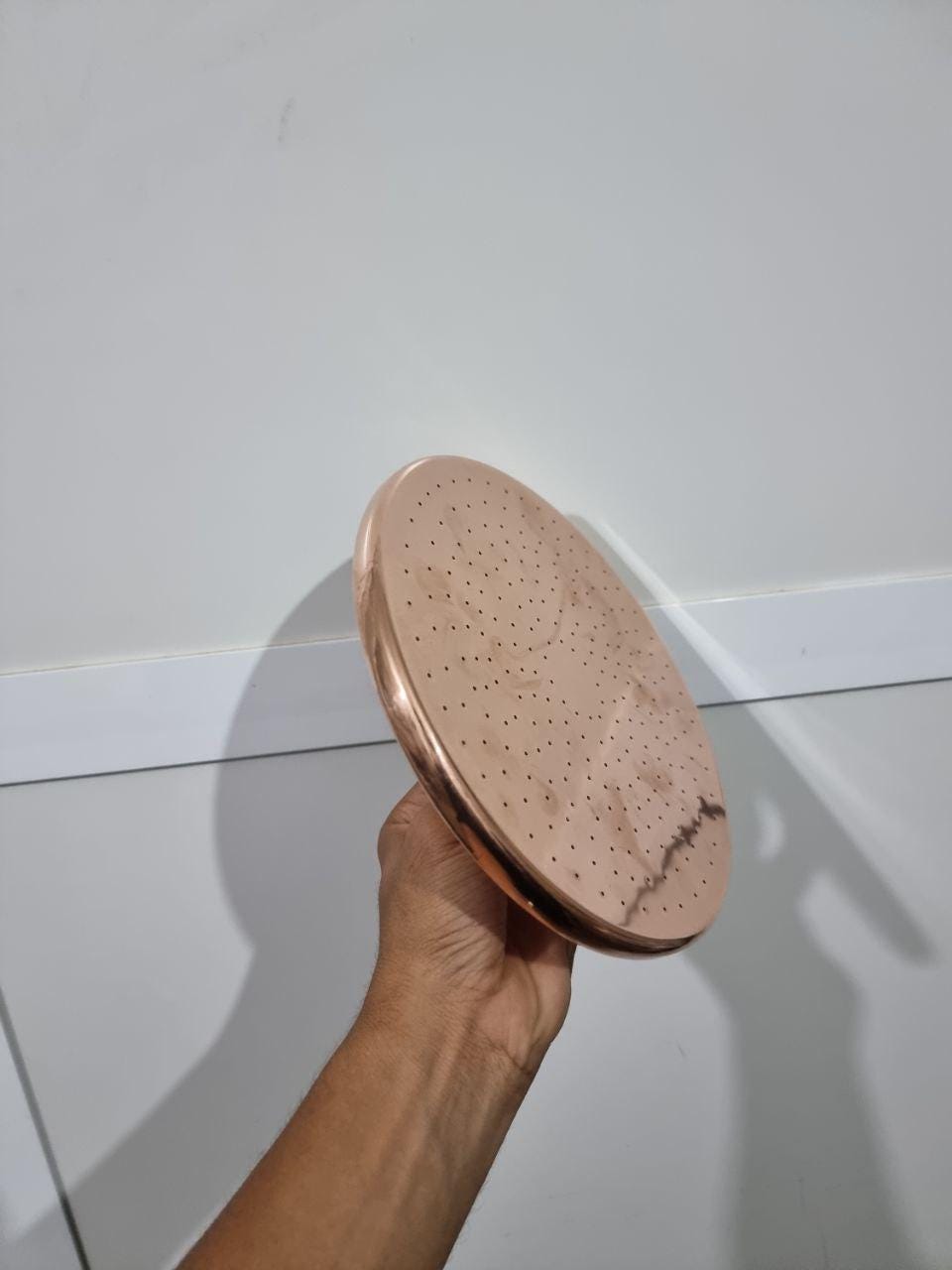 Unlacquered Solid Copper Shower Head