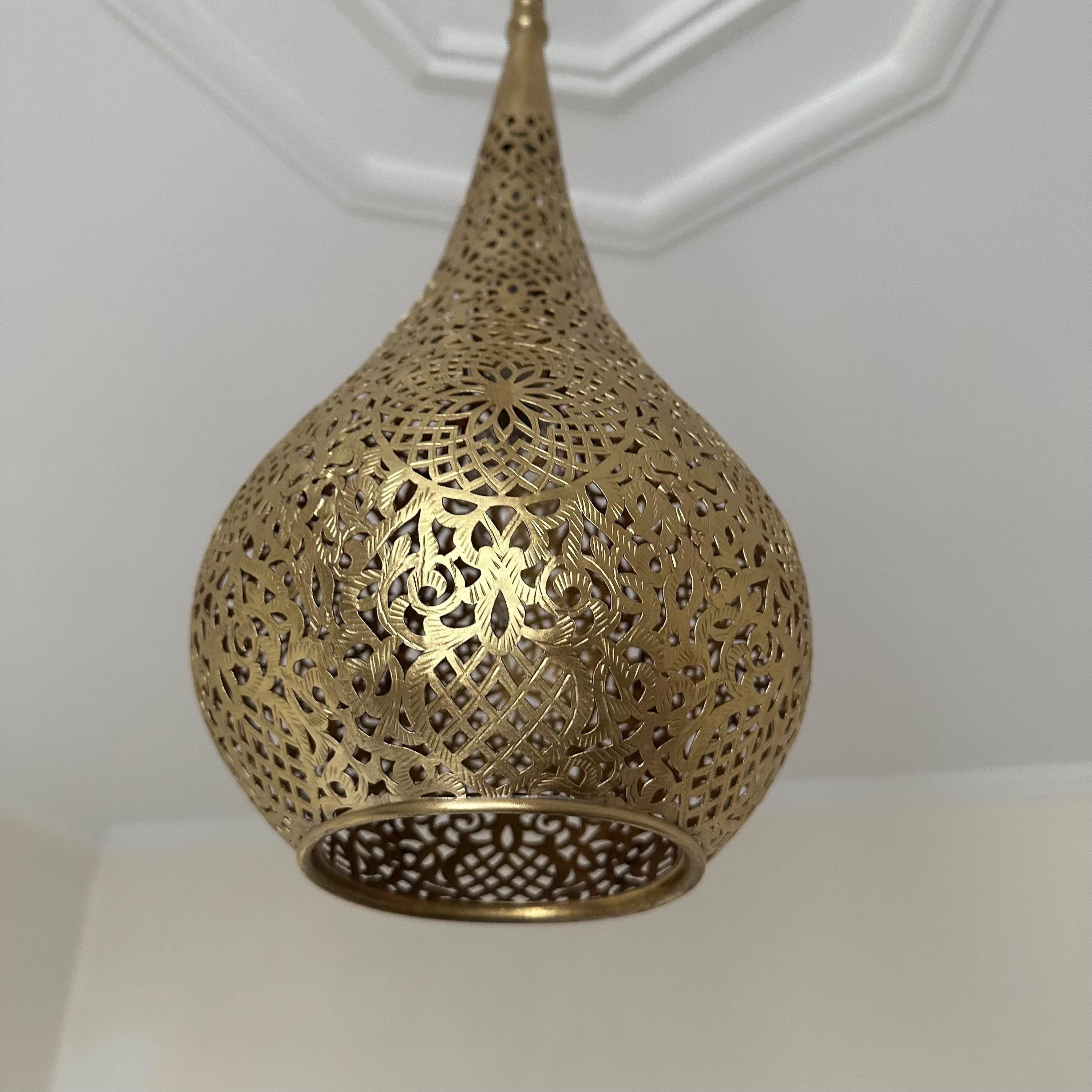 Handmade Moroccan Brass Ceiling Lamp