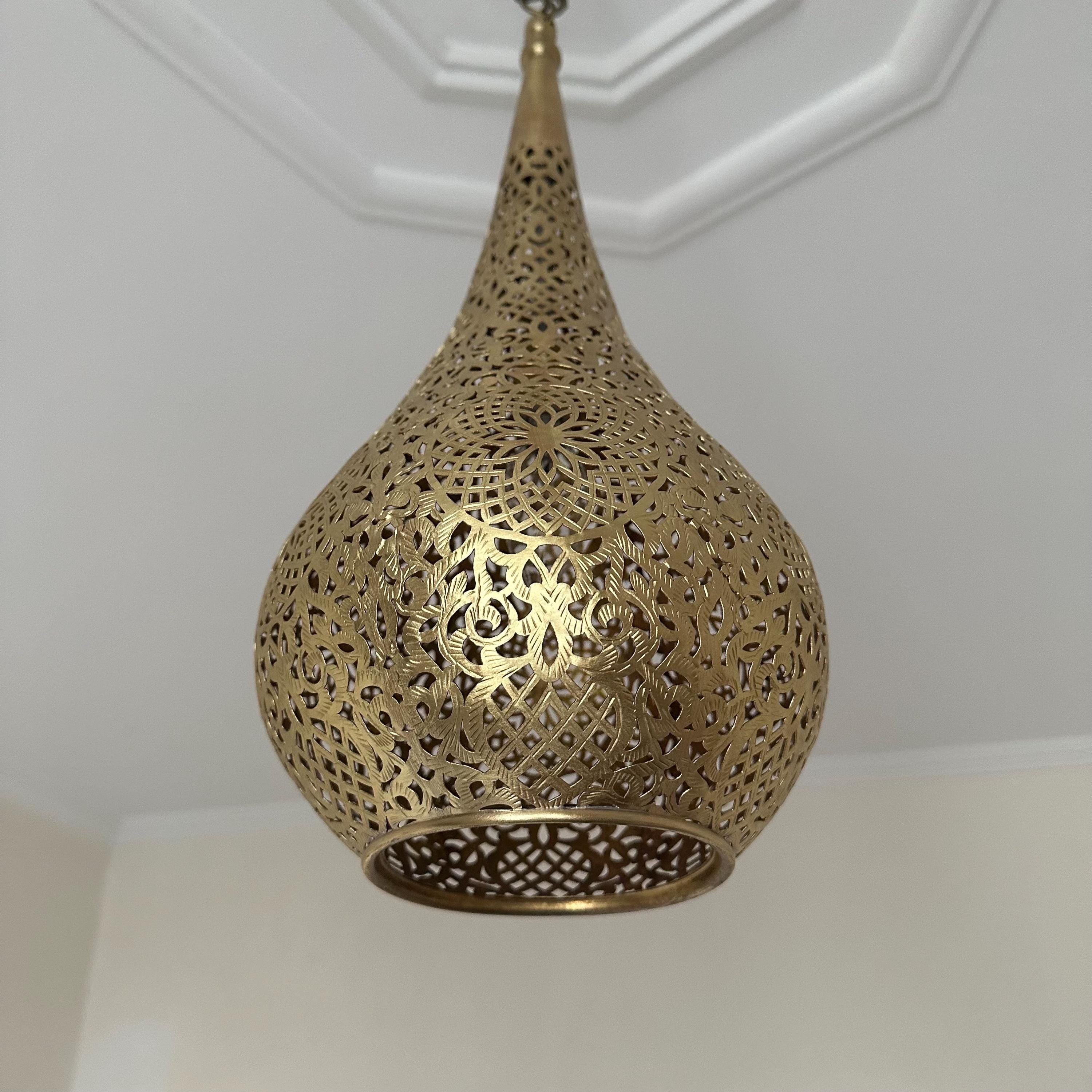 Handmade Moroccan Brass Ceiling Lamp